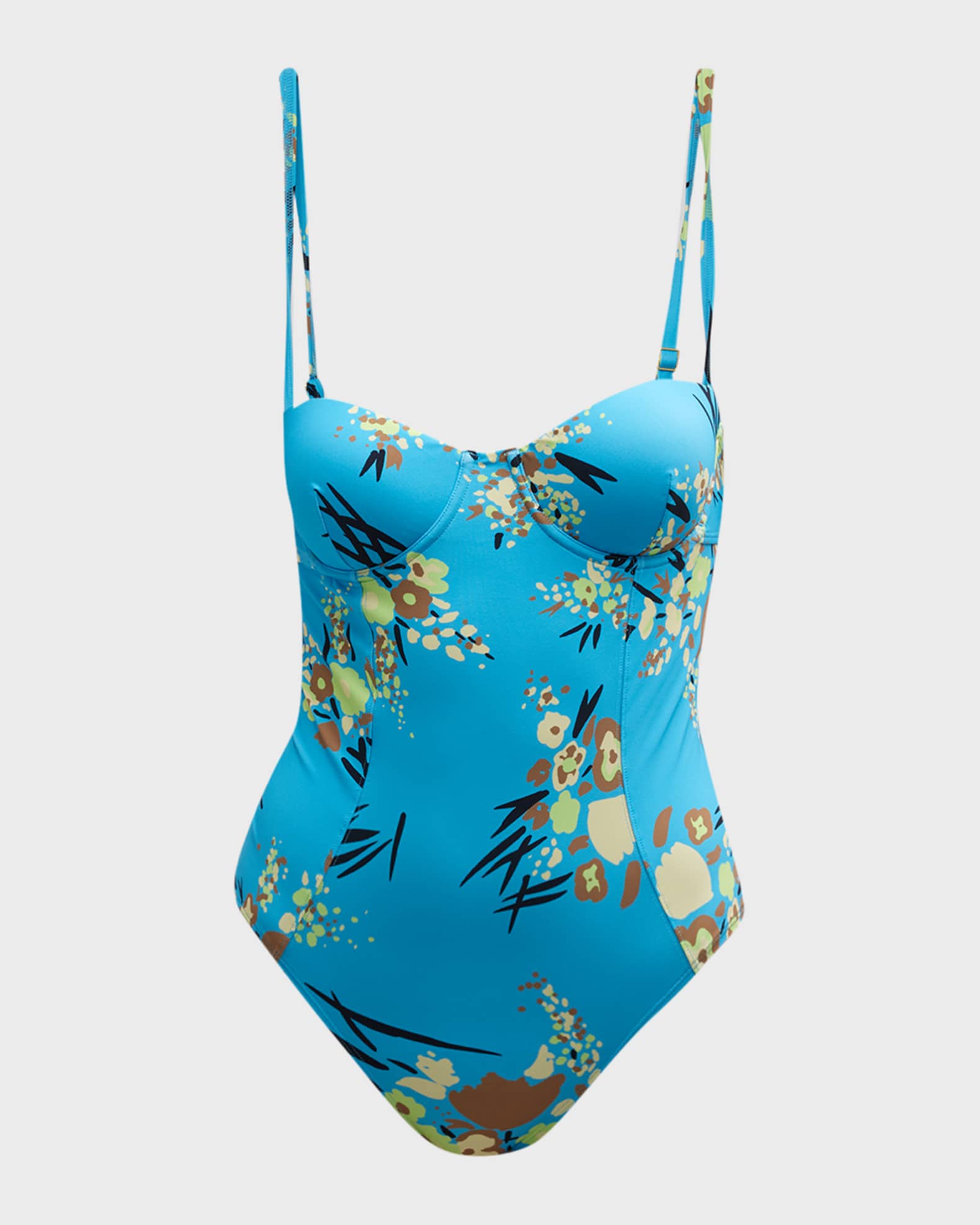 Tory Burch Drip Bouquet Underwire OnePiece Swimsuit Neiman Marcus