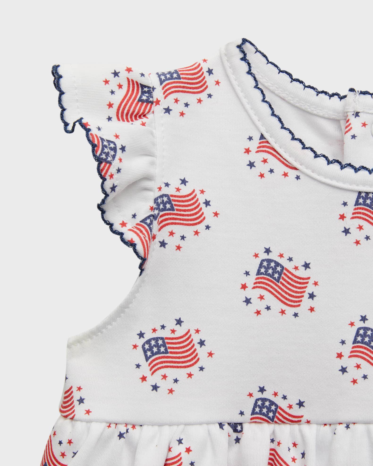 Kissy Kissy Girl's Essence Of America Bodysuit Dress, Size 3M24M