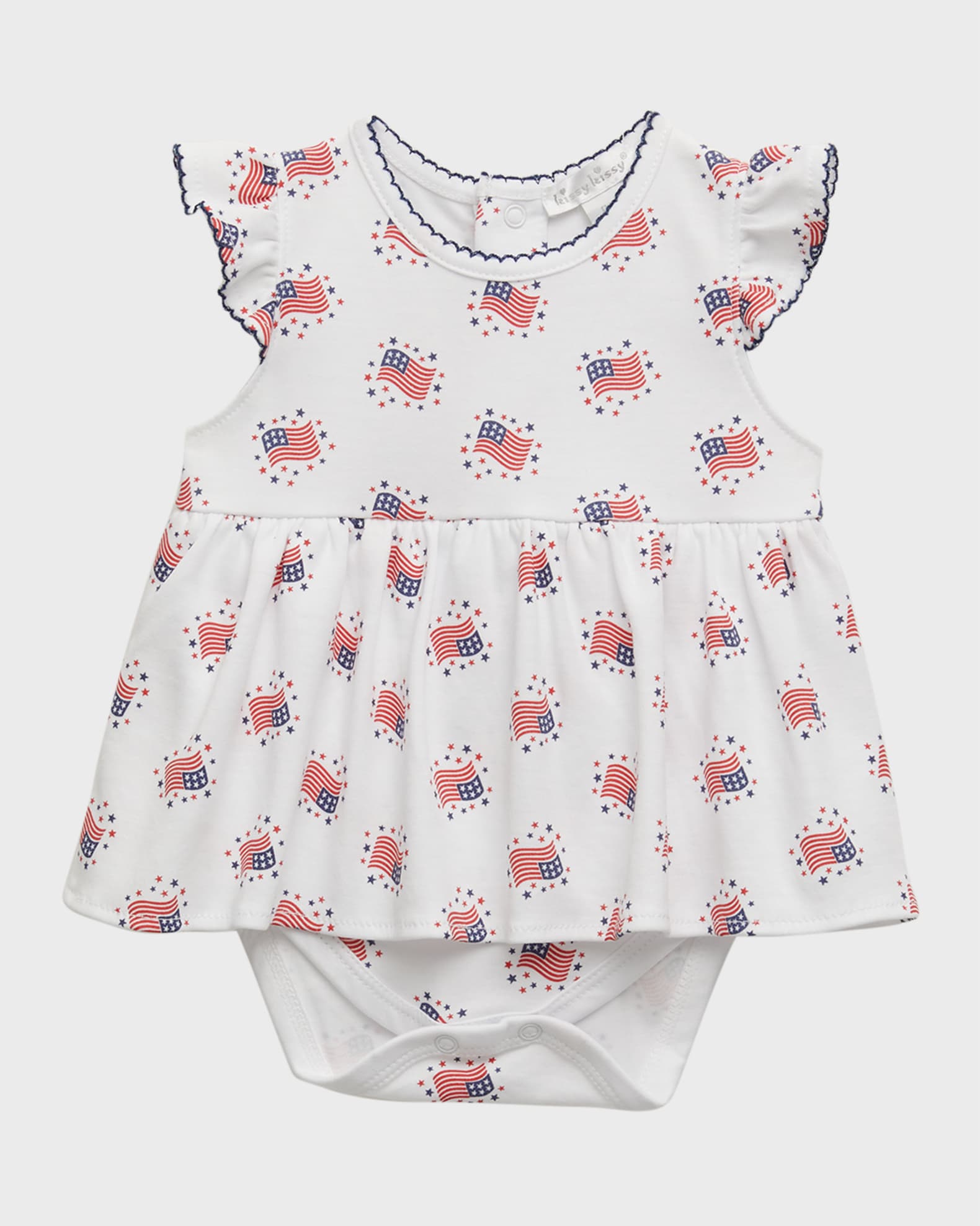 Kissy Kissy Girl's Essence Of America Bodysuit Dress, Size 3M24M