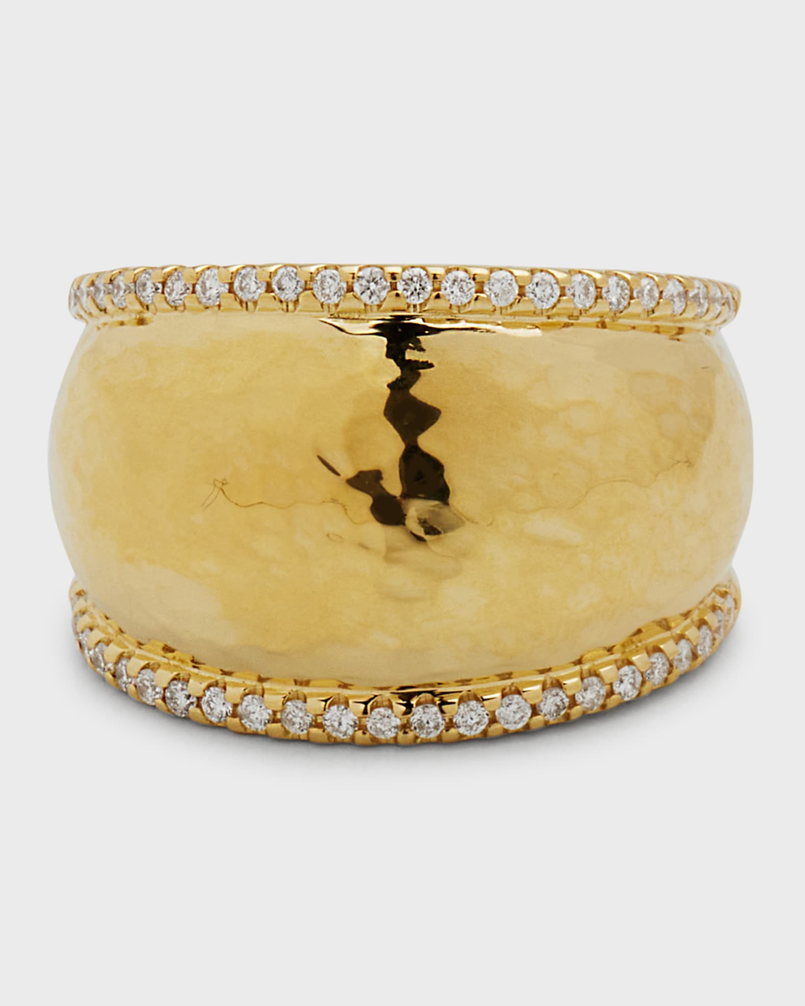 18K Classico Medium Hammered Dome Ring, Size 7 0