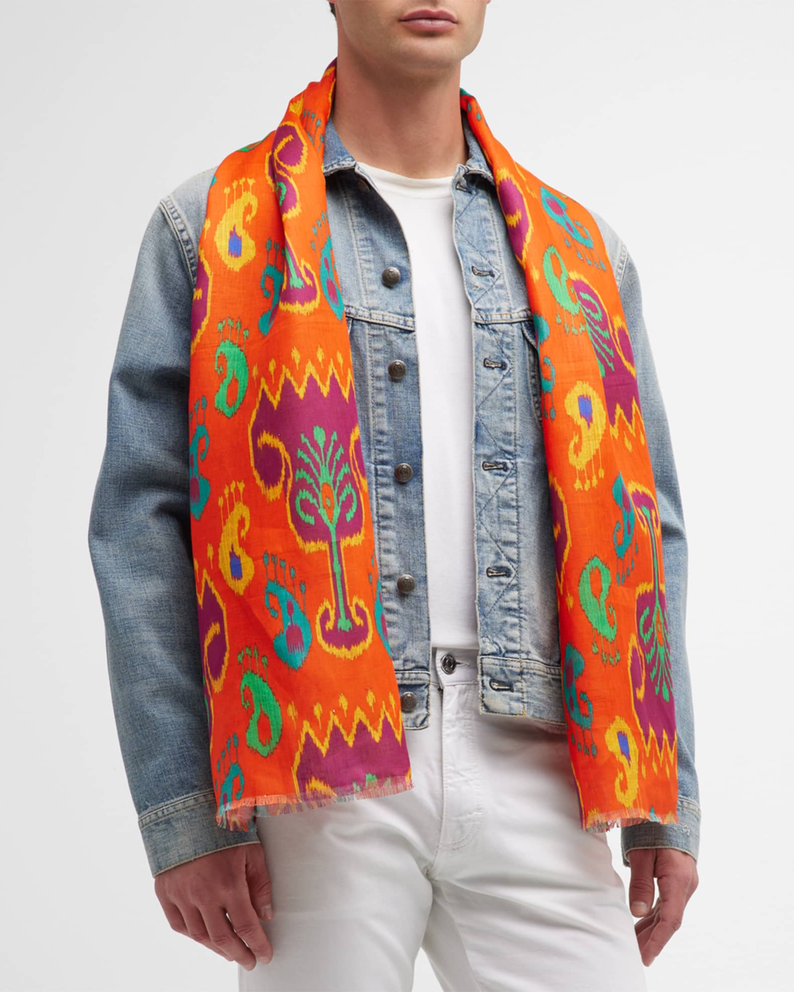 Ralph Lauren Purple Label Men's Paisley Silk Scarf Neiman Marcus