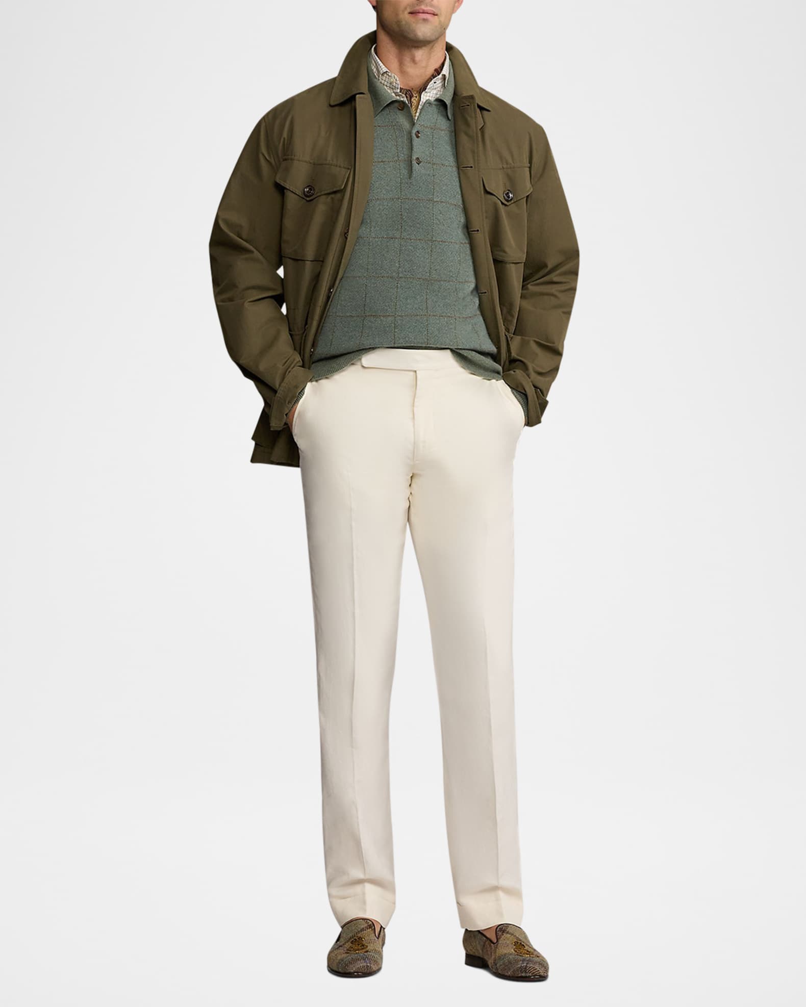 Men's Gregory Hand-Tailored Silk-Linen Trouser 1