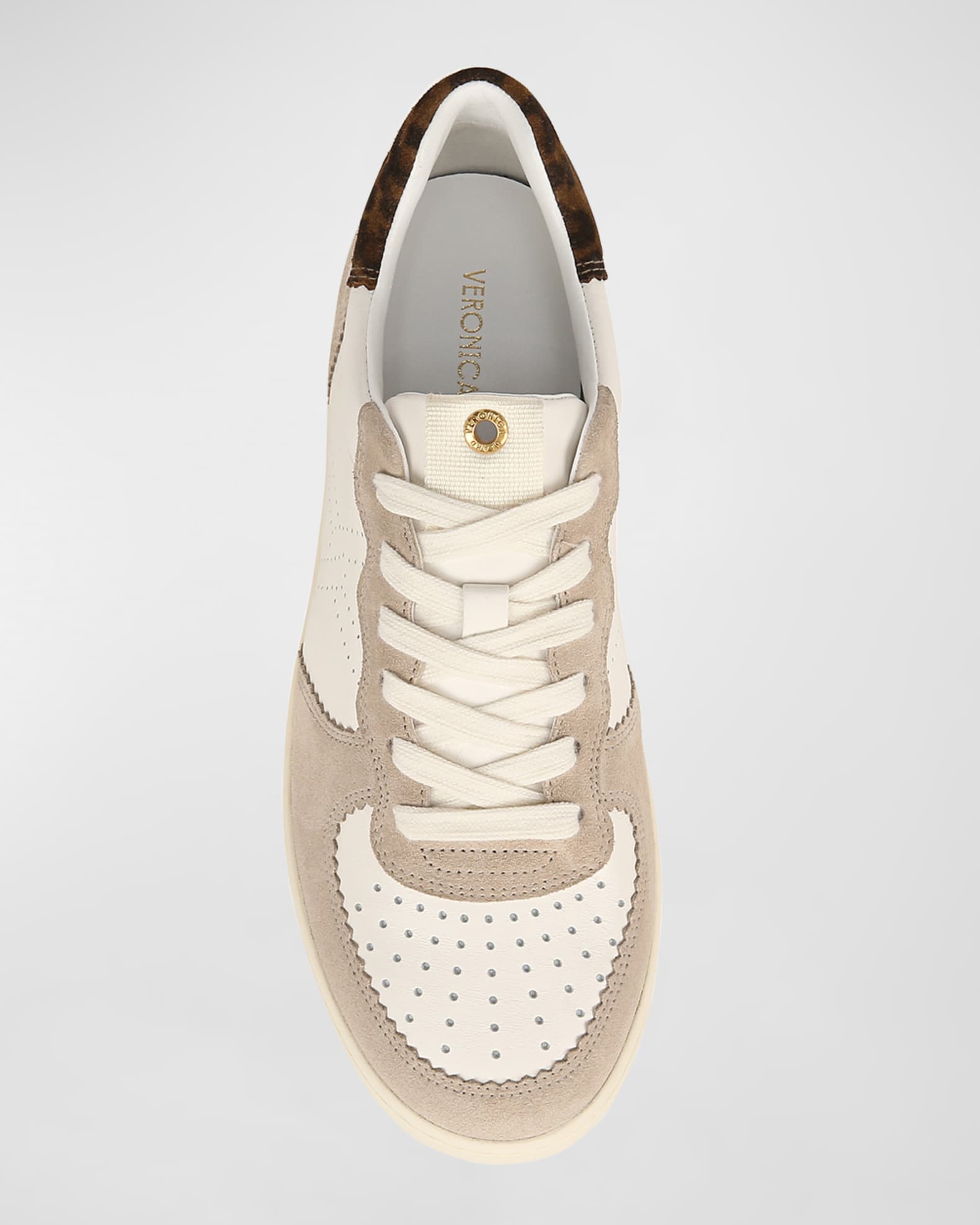 Veronica Beard Lennox Mixed Leather Low-Top Sneakers | Neiman Marcus