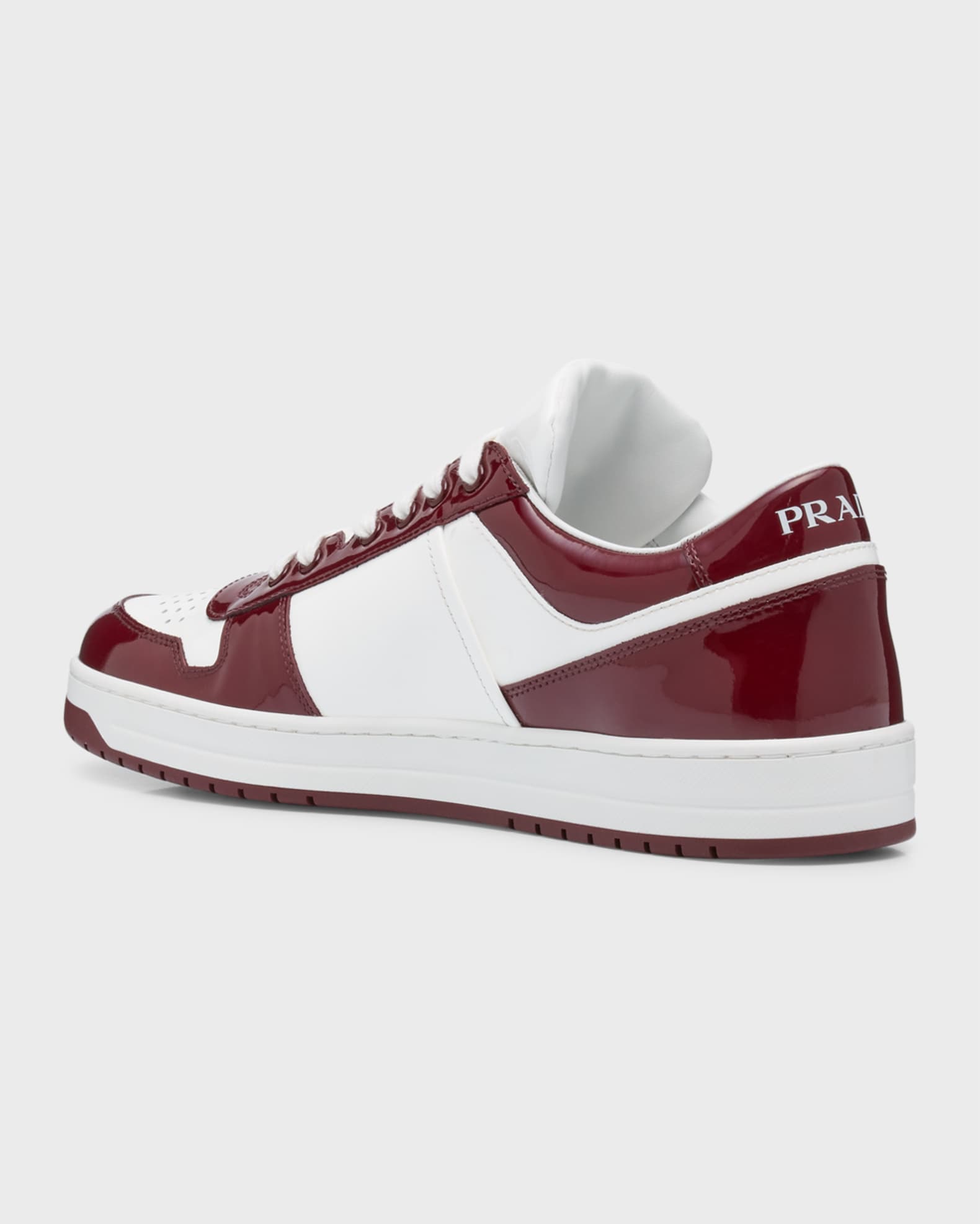 Prada Men's Downtown Patent Leather Low-Top Sneakers