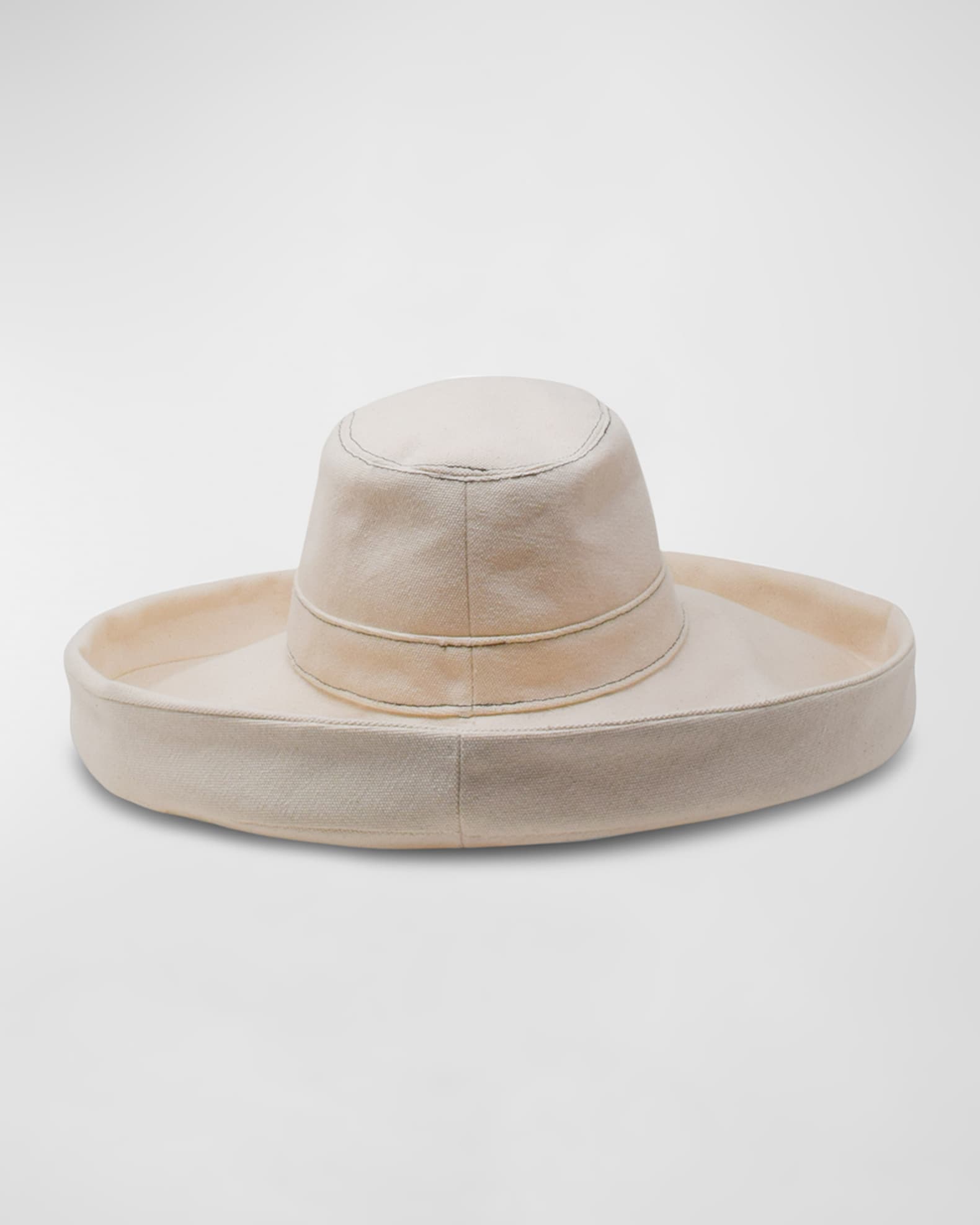 Gigi Burris Leigh Canvas Structured Hat, Ivory, Women's, Hats