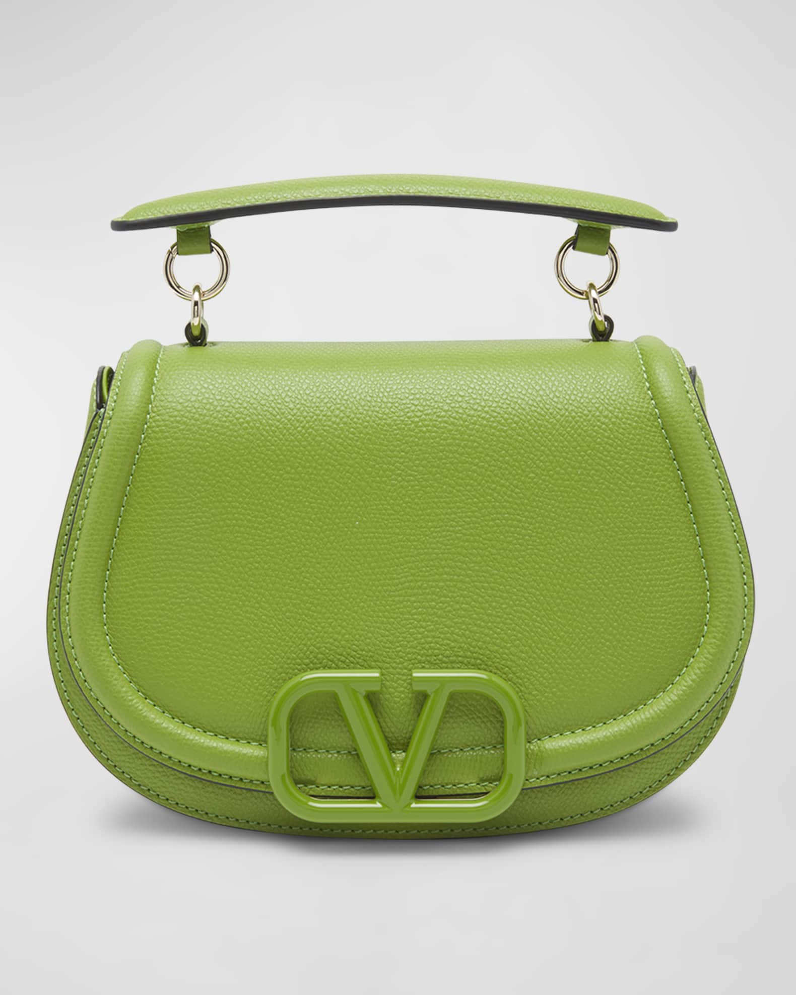 V Sling Small Embellished Tote Bag in Green - Valentino Garavani