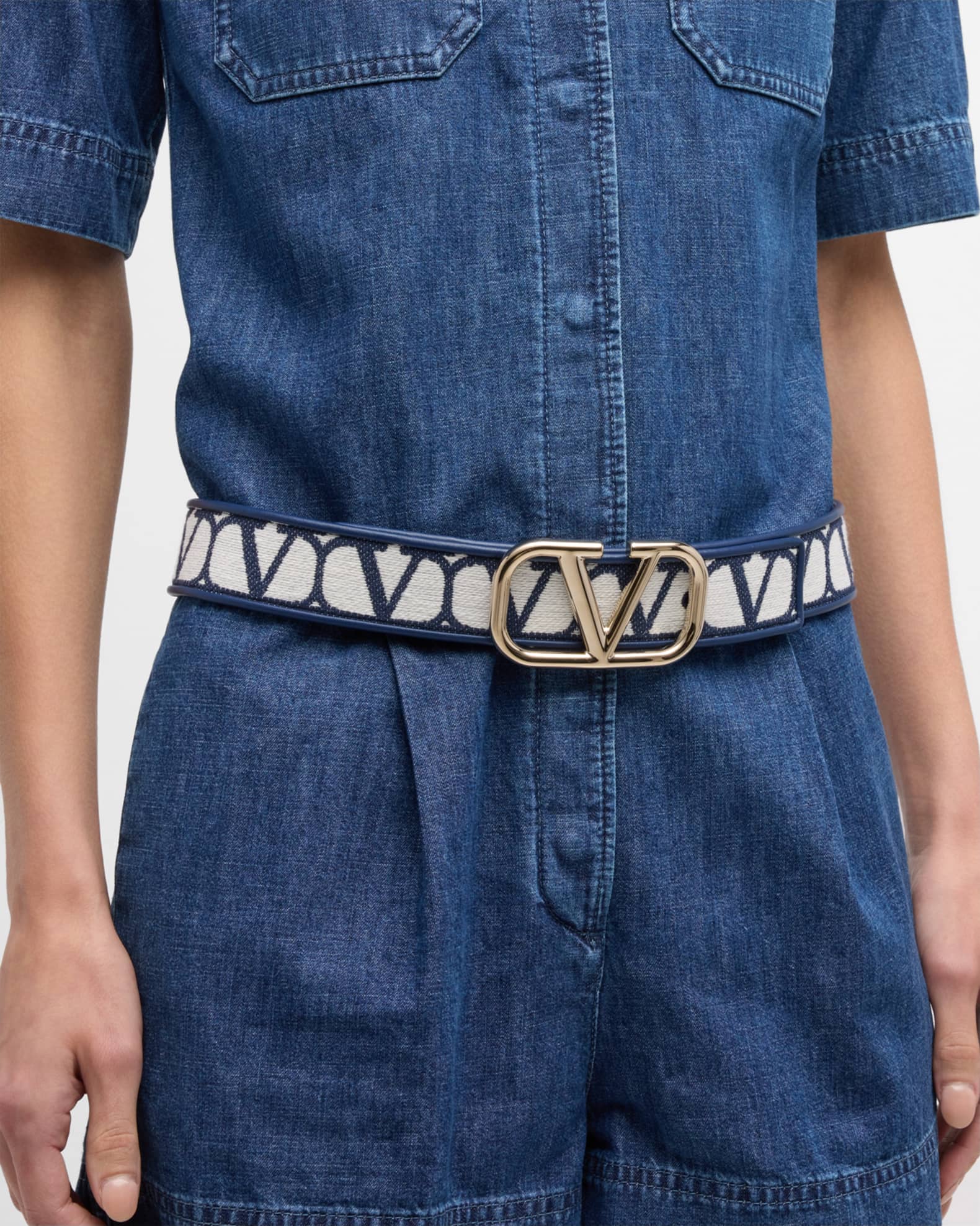 Valentino Garavani Toile Iconographe Jacquard Belt - Brown