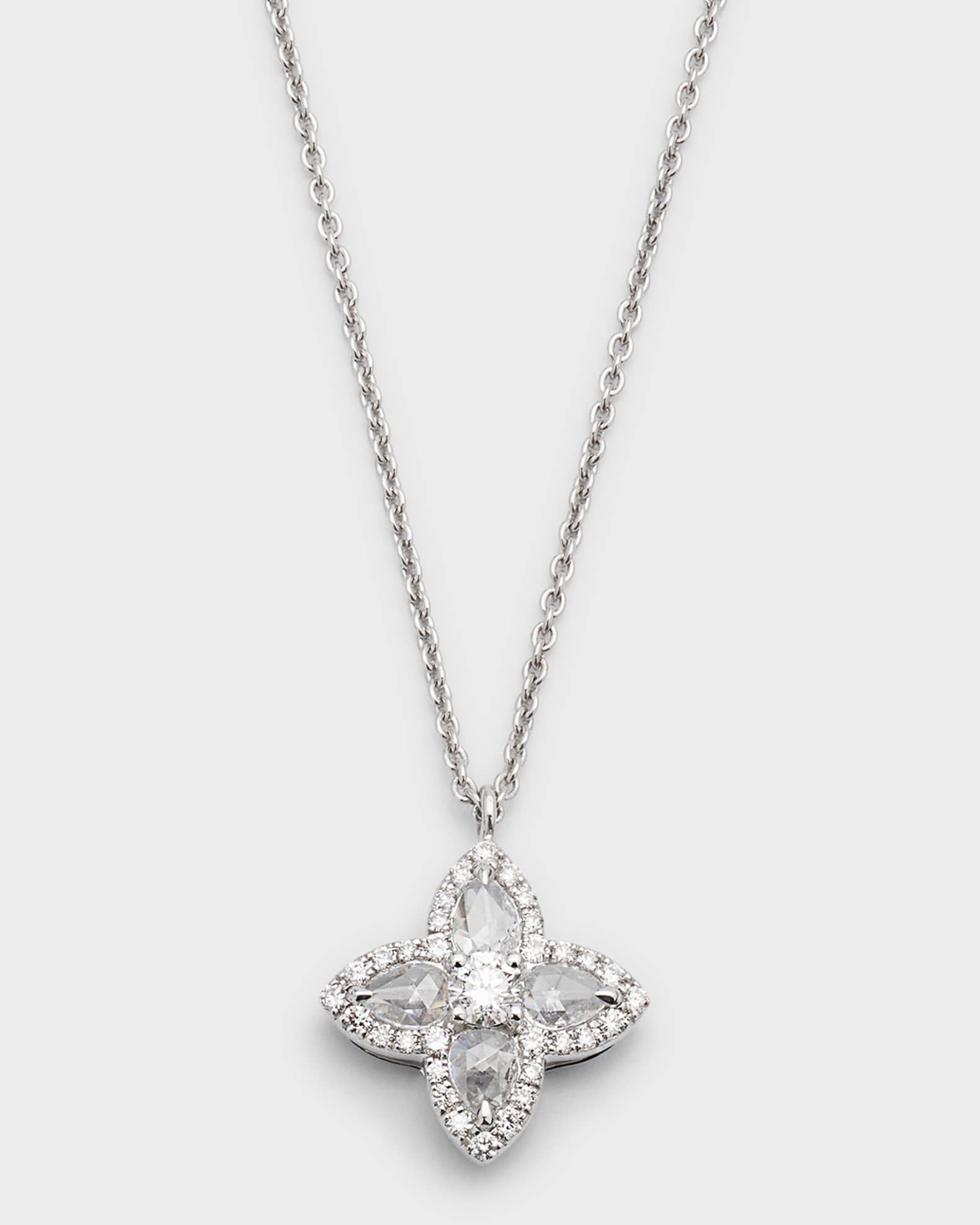 Blossom 18K White Gold Diamond Blossom Pendant Necklace 0