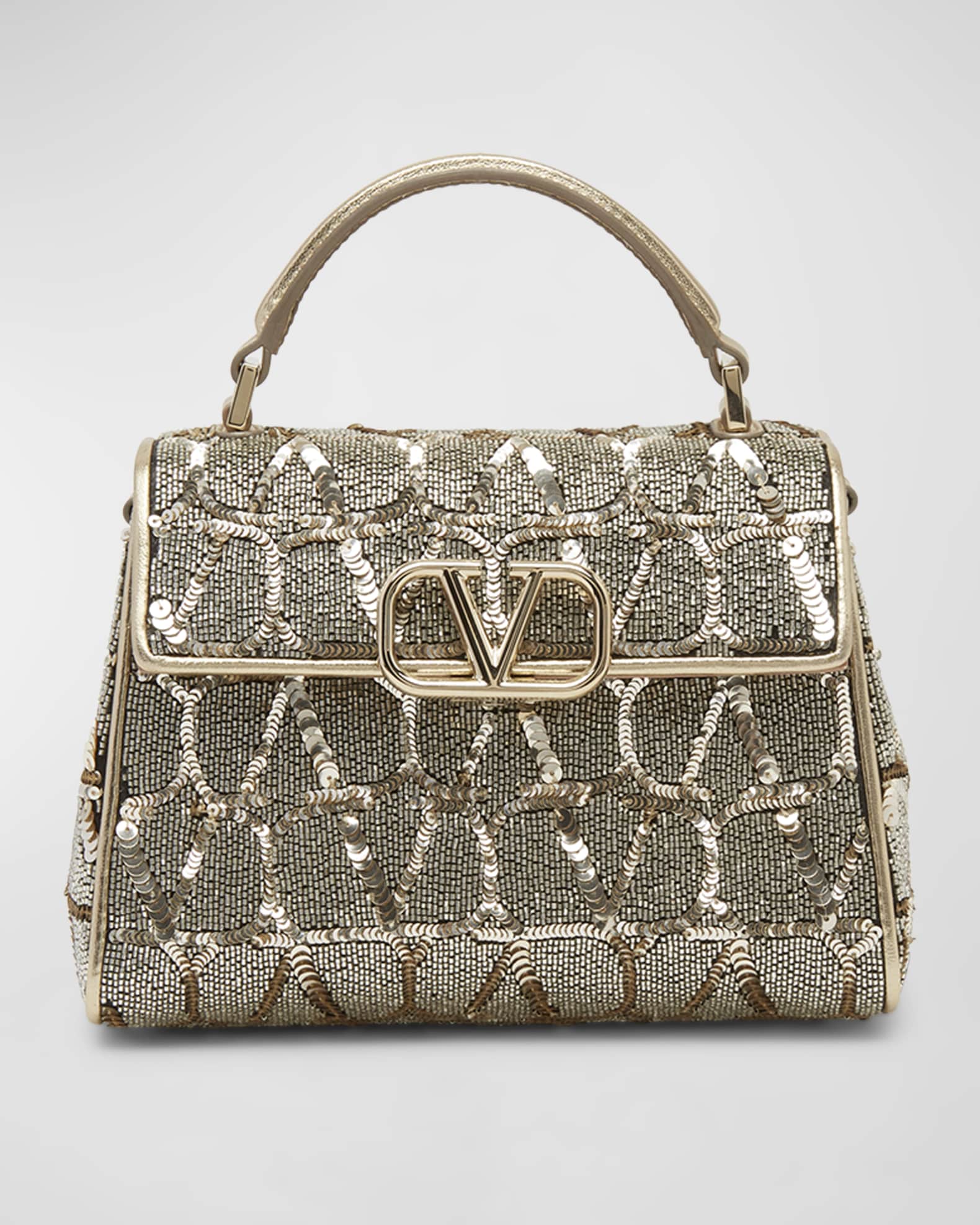 Valentino Garavani Small Vsling Sequin-Embellished Tote Bag