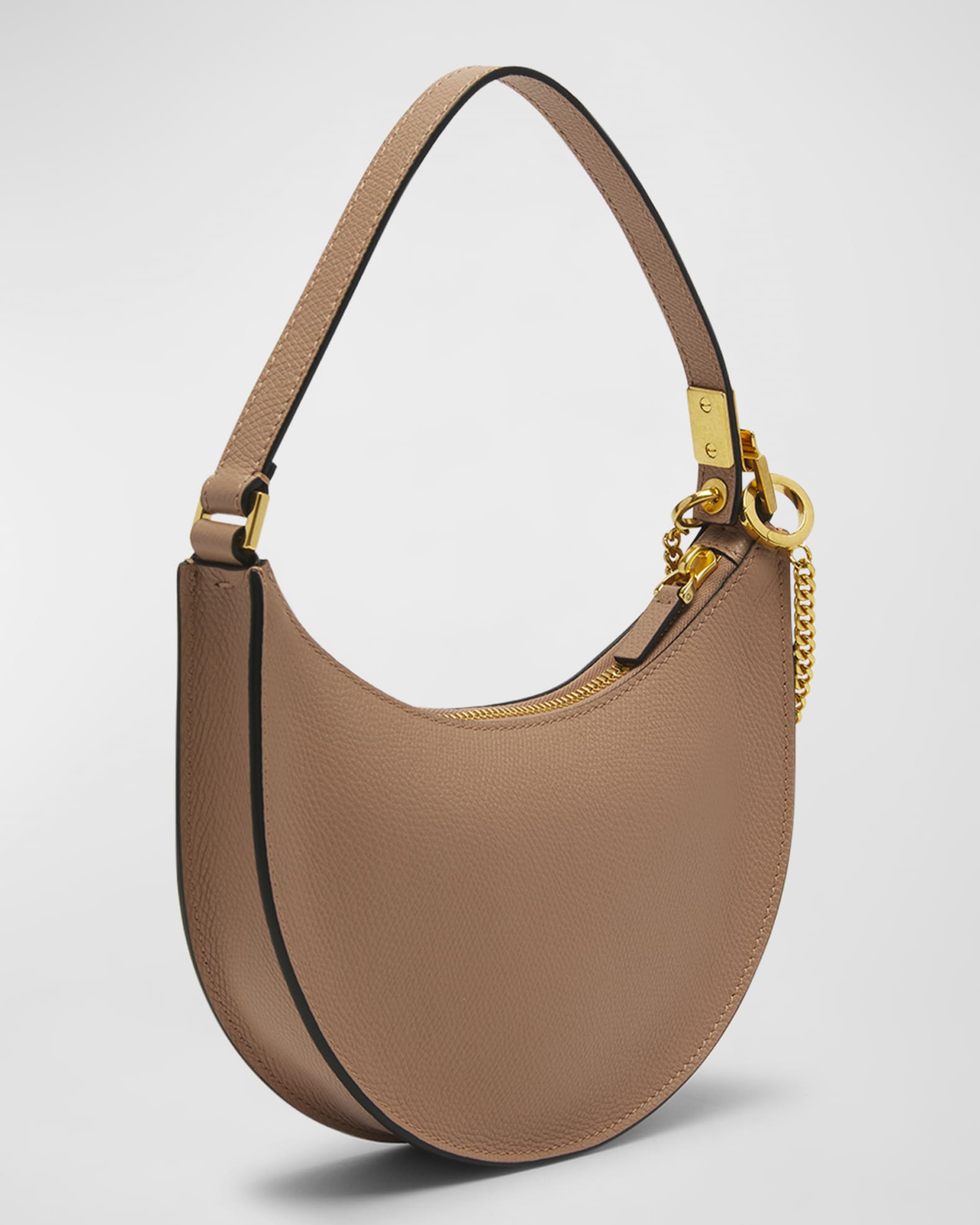 Small VLogo Leather Shoulder Bag