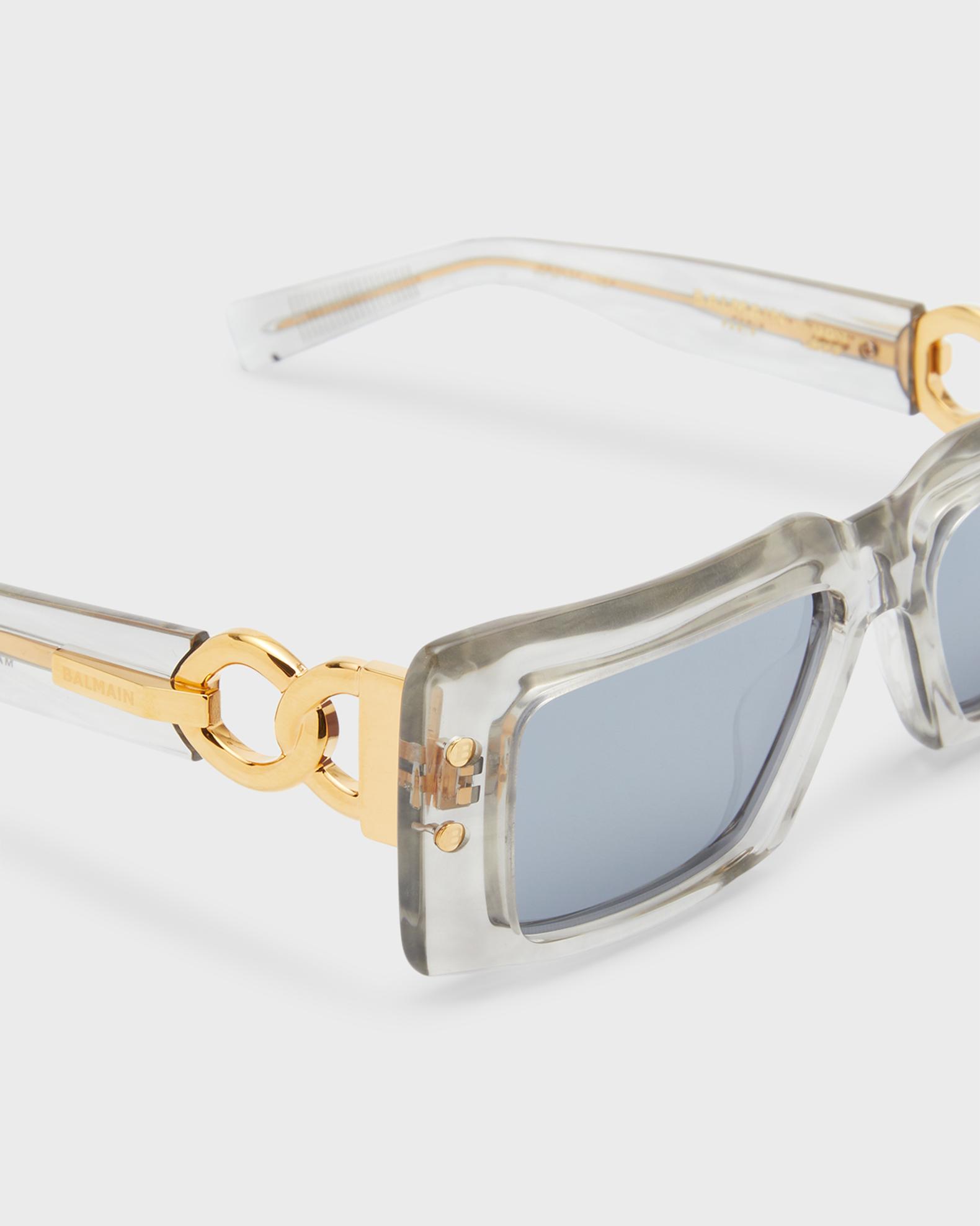 Balmain Imperial Semi-Transparent Acetate & Titanium Rectangle ...