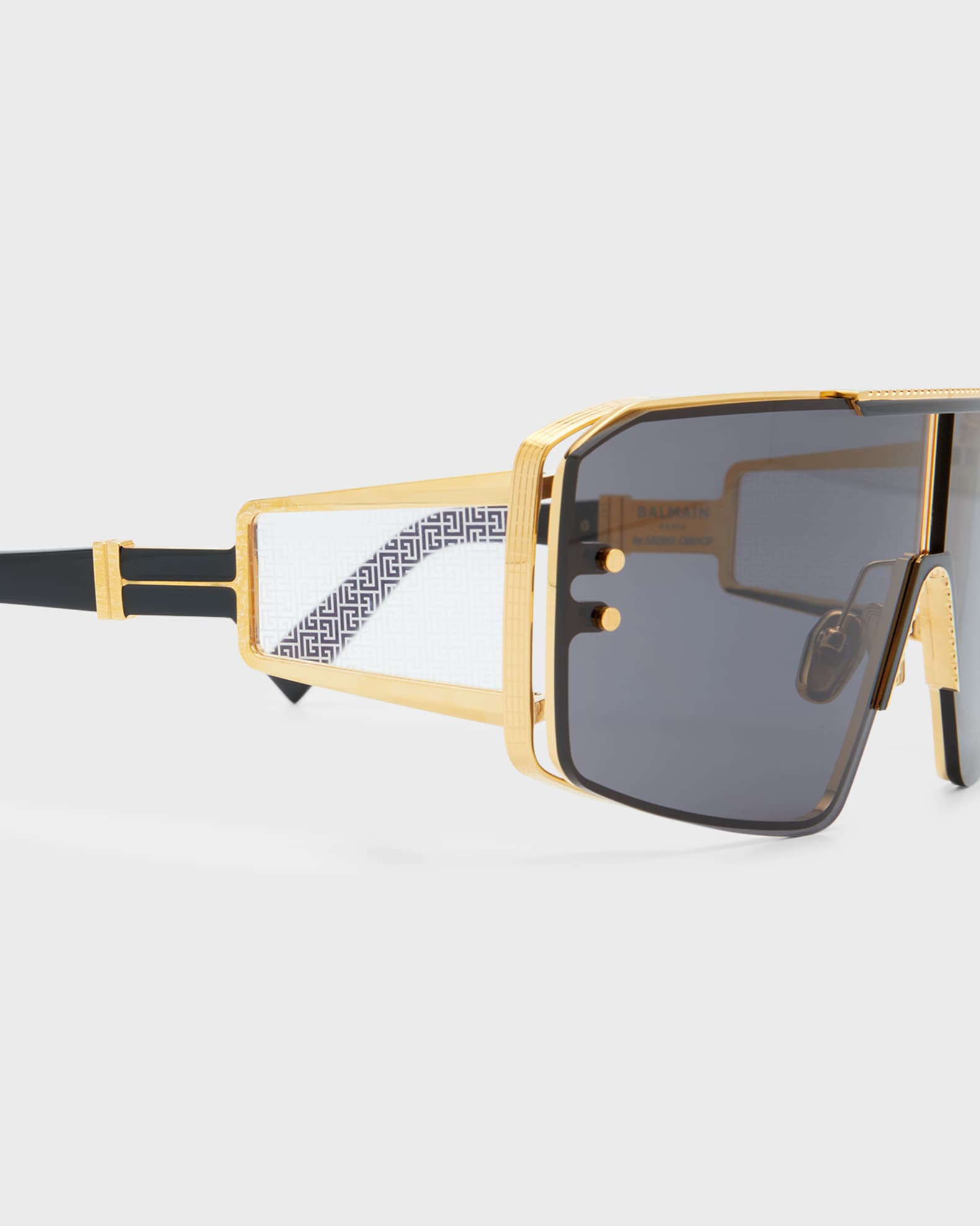 Balmain Le Masque Black Titanium & Acetate Shield Sunglasses