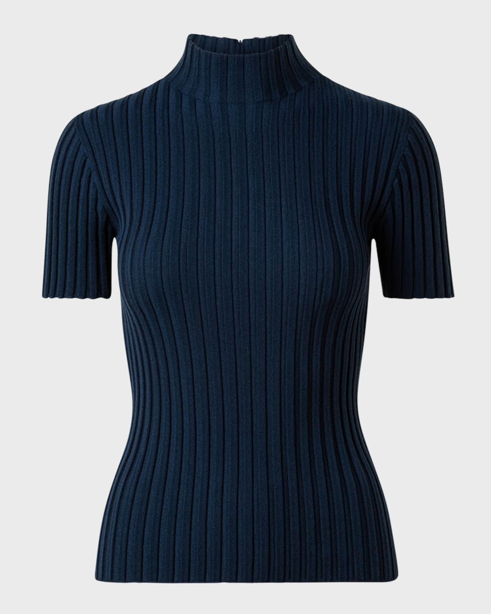 Milano Knit Fitted Rib Wool Top
