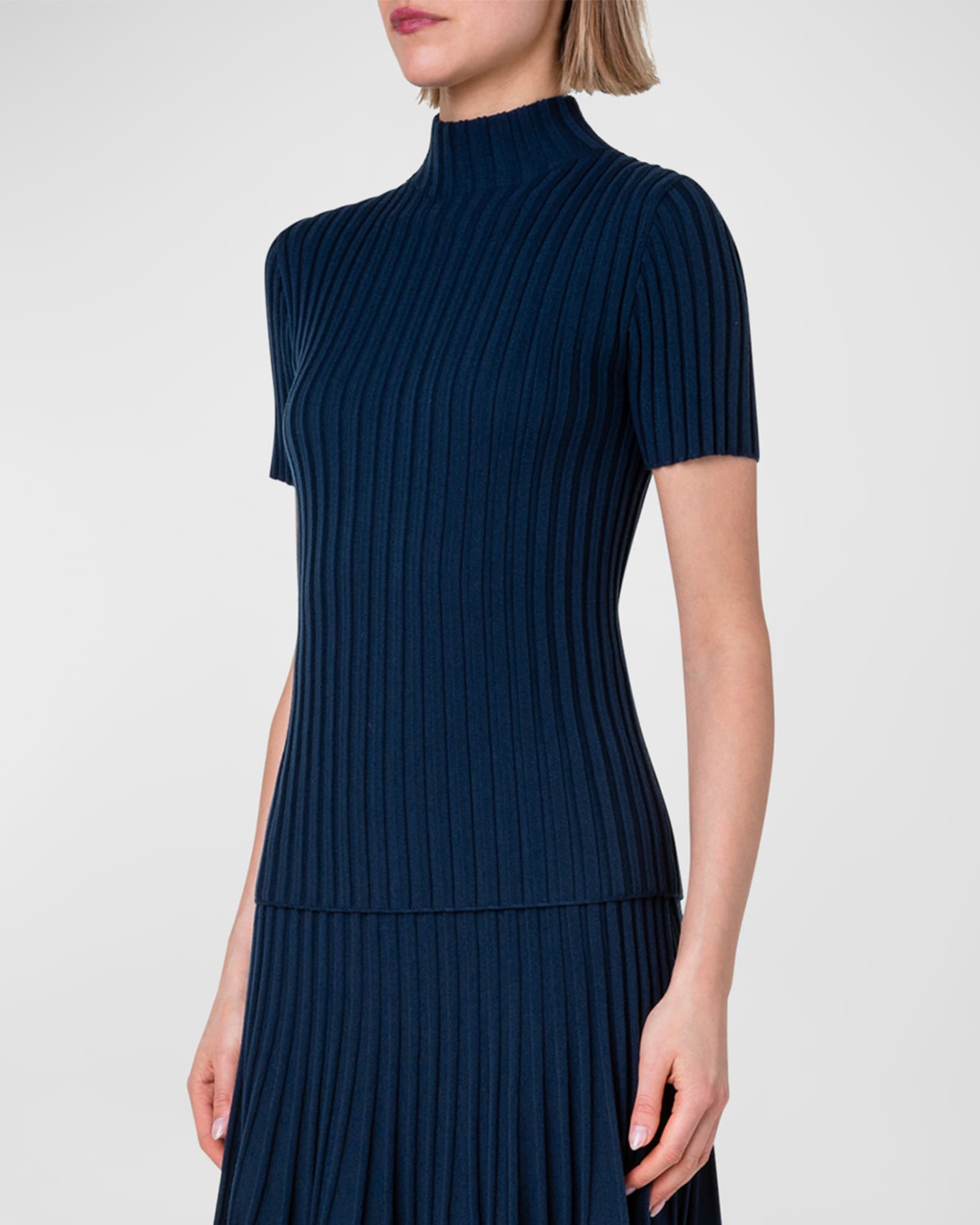 The Milan Asymmetric High-Neck Knit Top