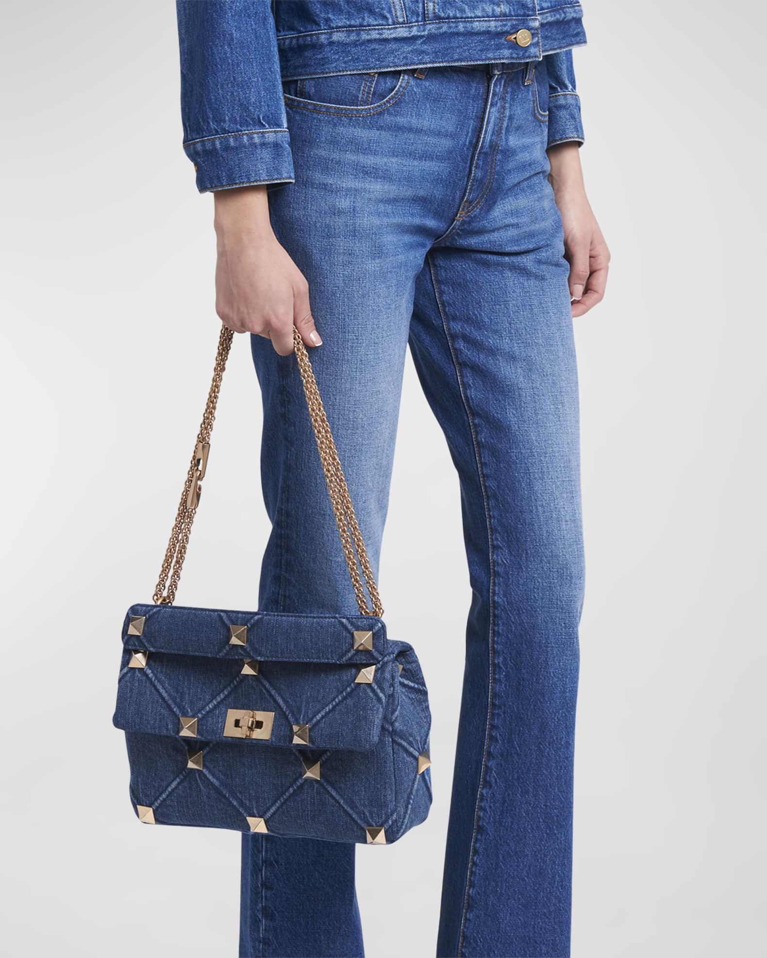 Valentino Garavani Locò Denim Shoulder Bag