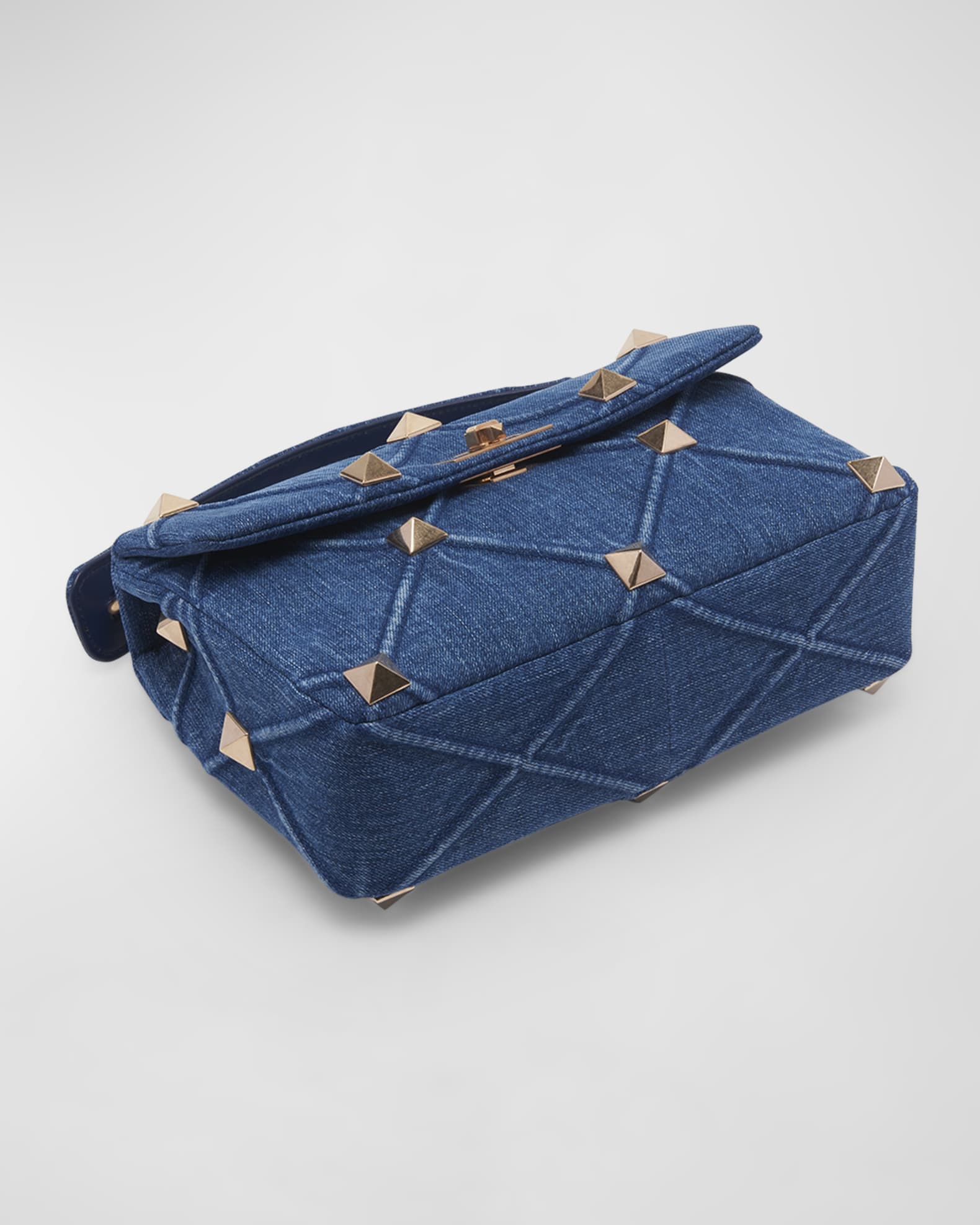 Valentino Garavani medium Roman denim shoulder bag - Blue