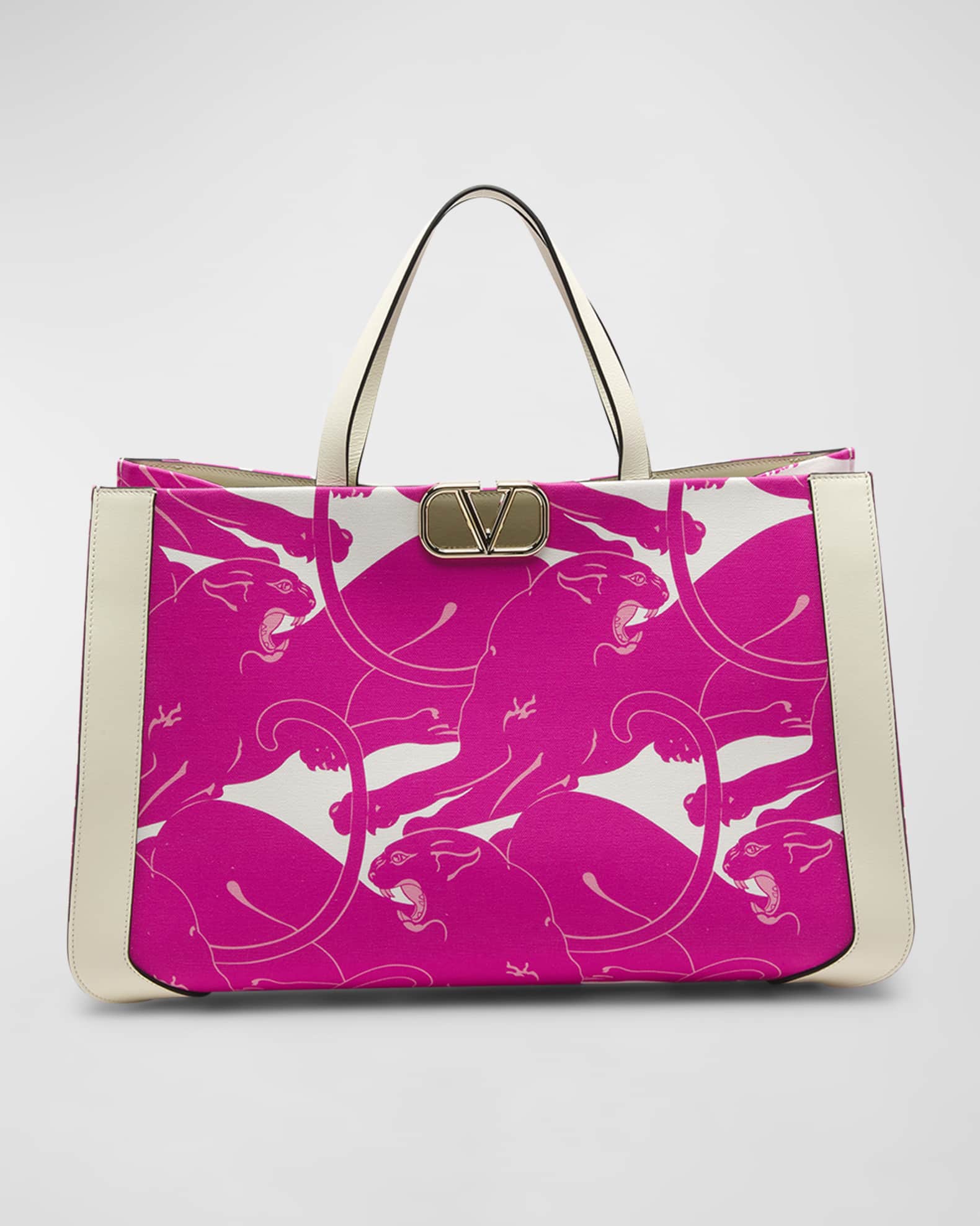V Logo Signature Toile Iconographe Small Tote Bag in Pink - Valentino  Garavani