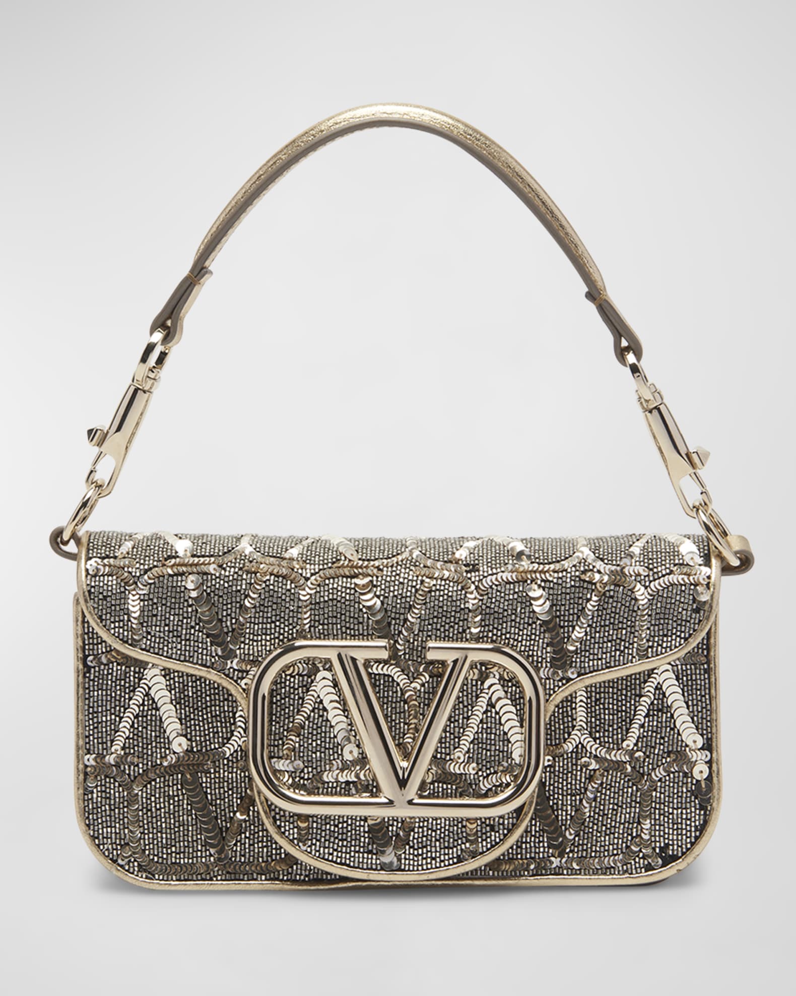 Loco Small VLOGO Sequins Shoulder Bag