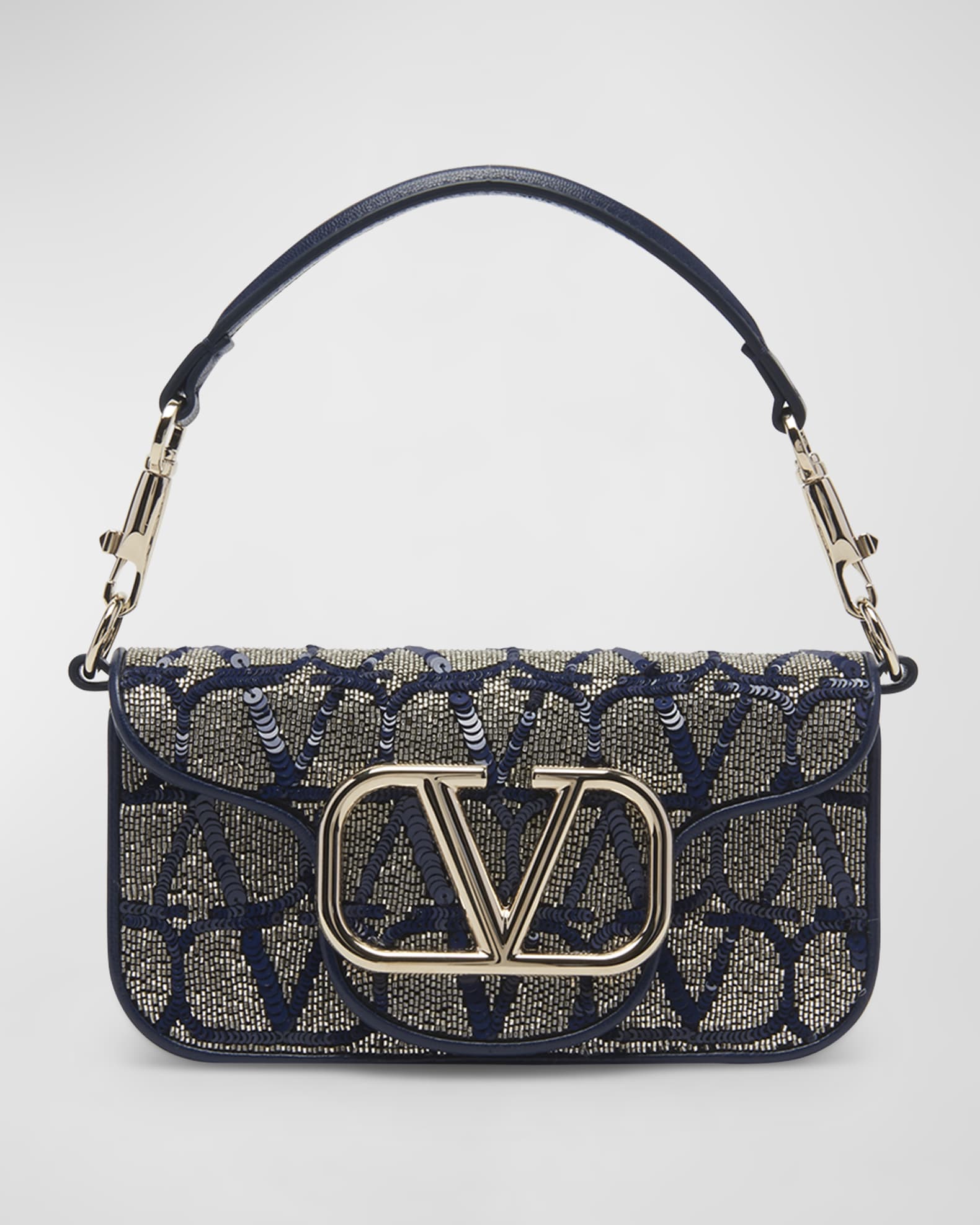 Valentino Garavani Loco Small Toile Iconographe Sequins Shoulder Bag ...