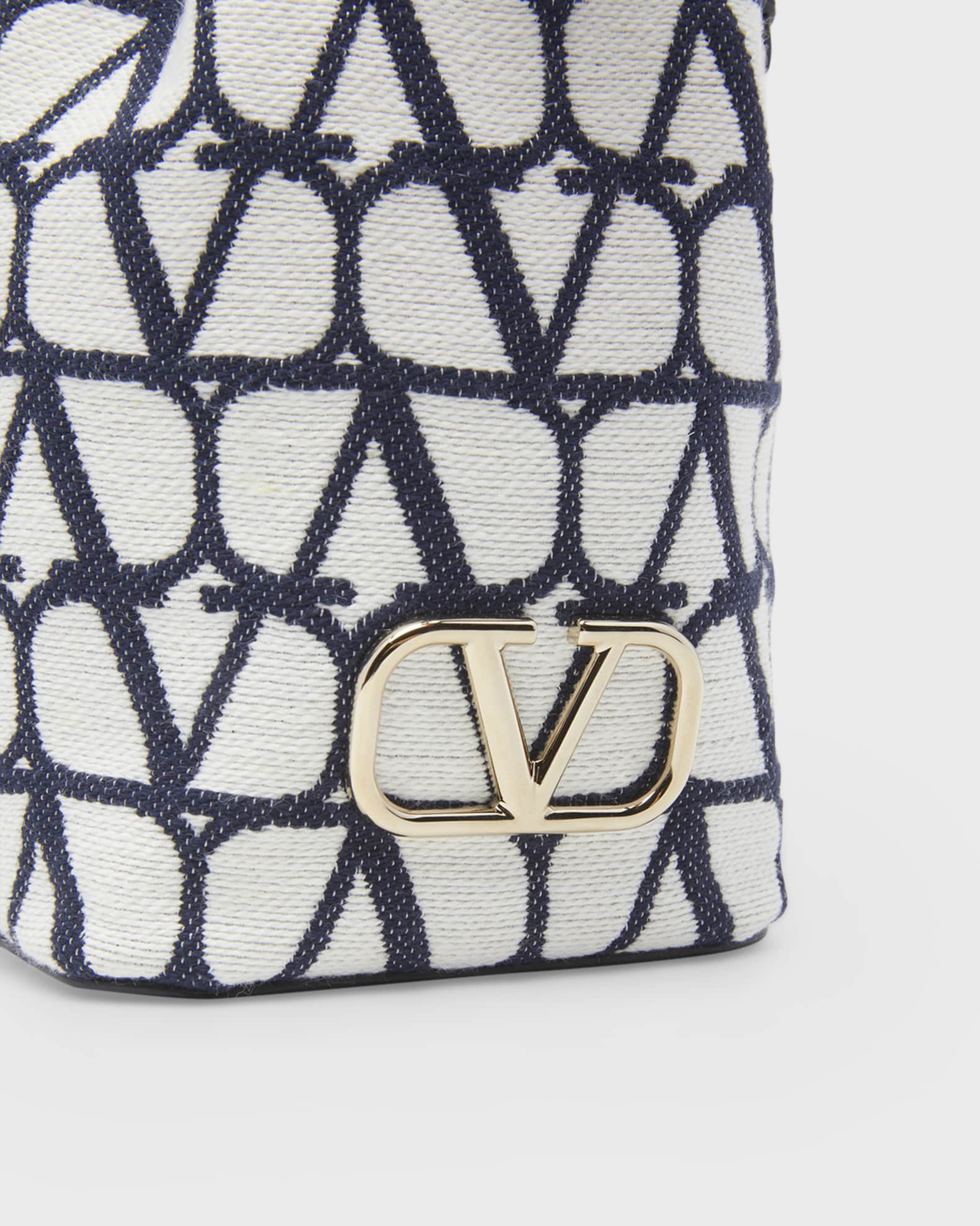 Mini Vlogo Signature Bucket Bag In Toile Iconographe for Woman in