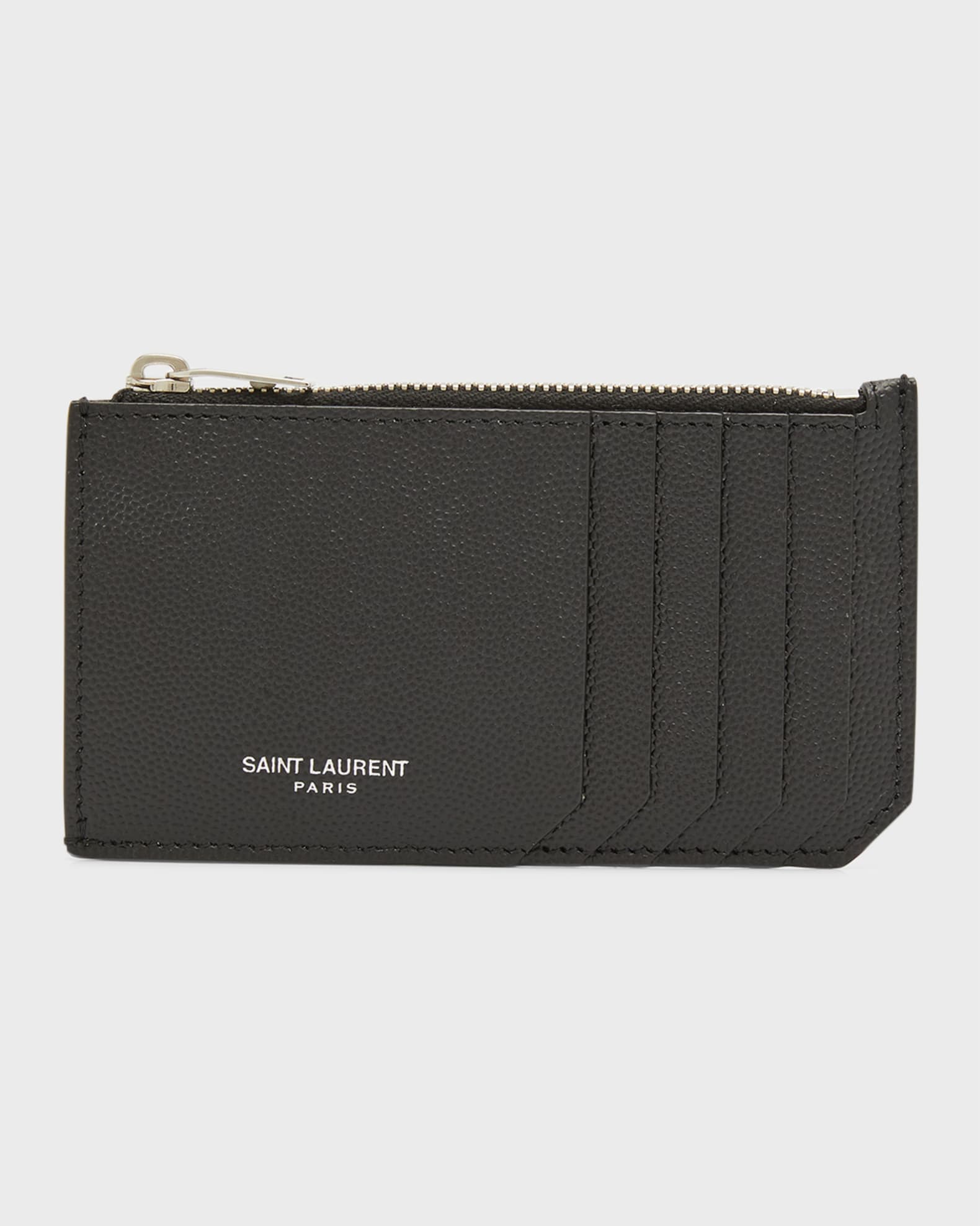 Saint laurent grain leather zip coin card wallet cheap