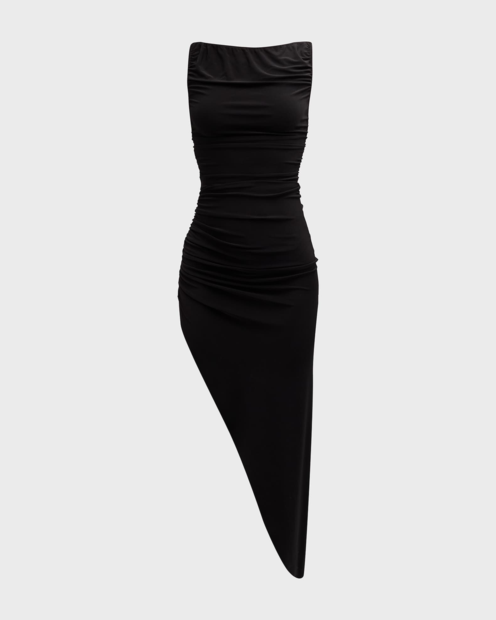 Norma Kamali Tara Side-Drape Midi Gown | Neiman Marcus