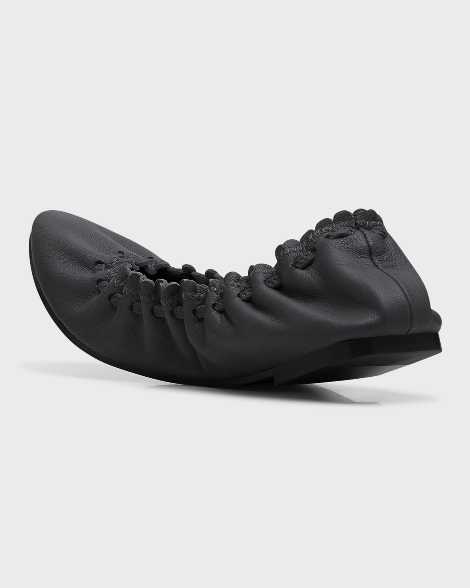 Jane Scallop Calfskin Ballerina Flats
