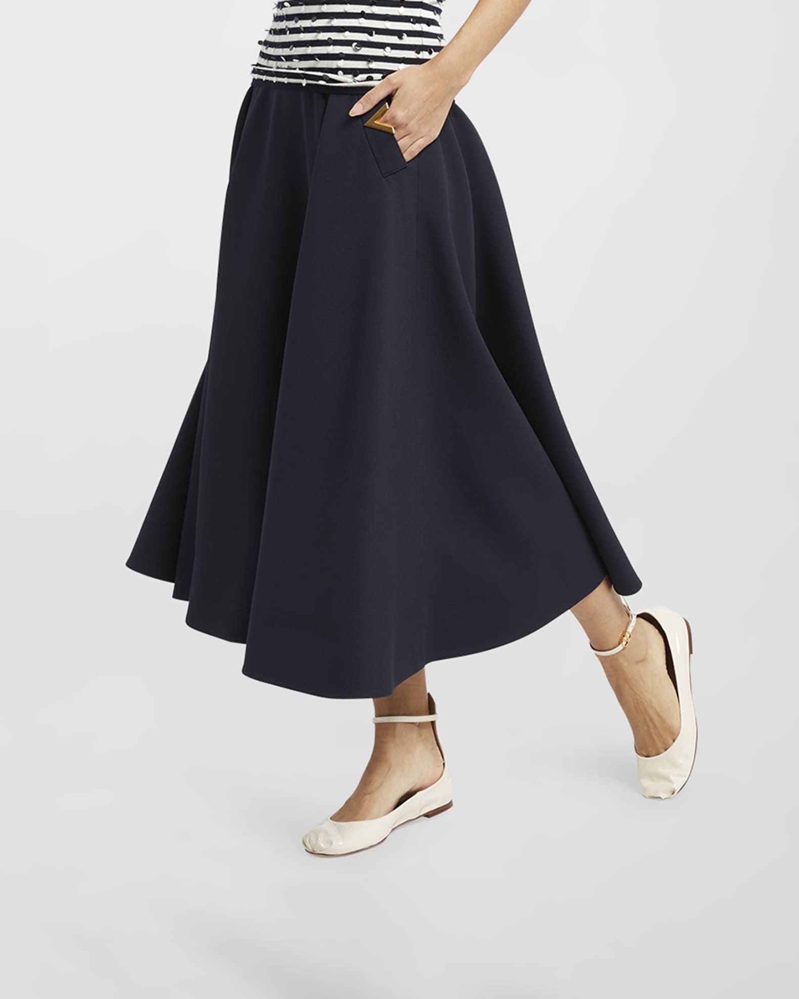 Valentino Strappy Ankle Ballerina Flats