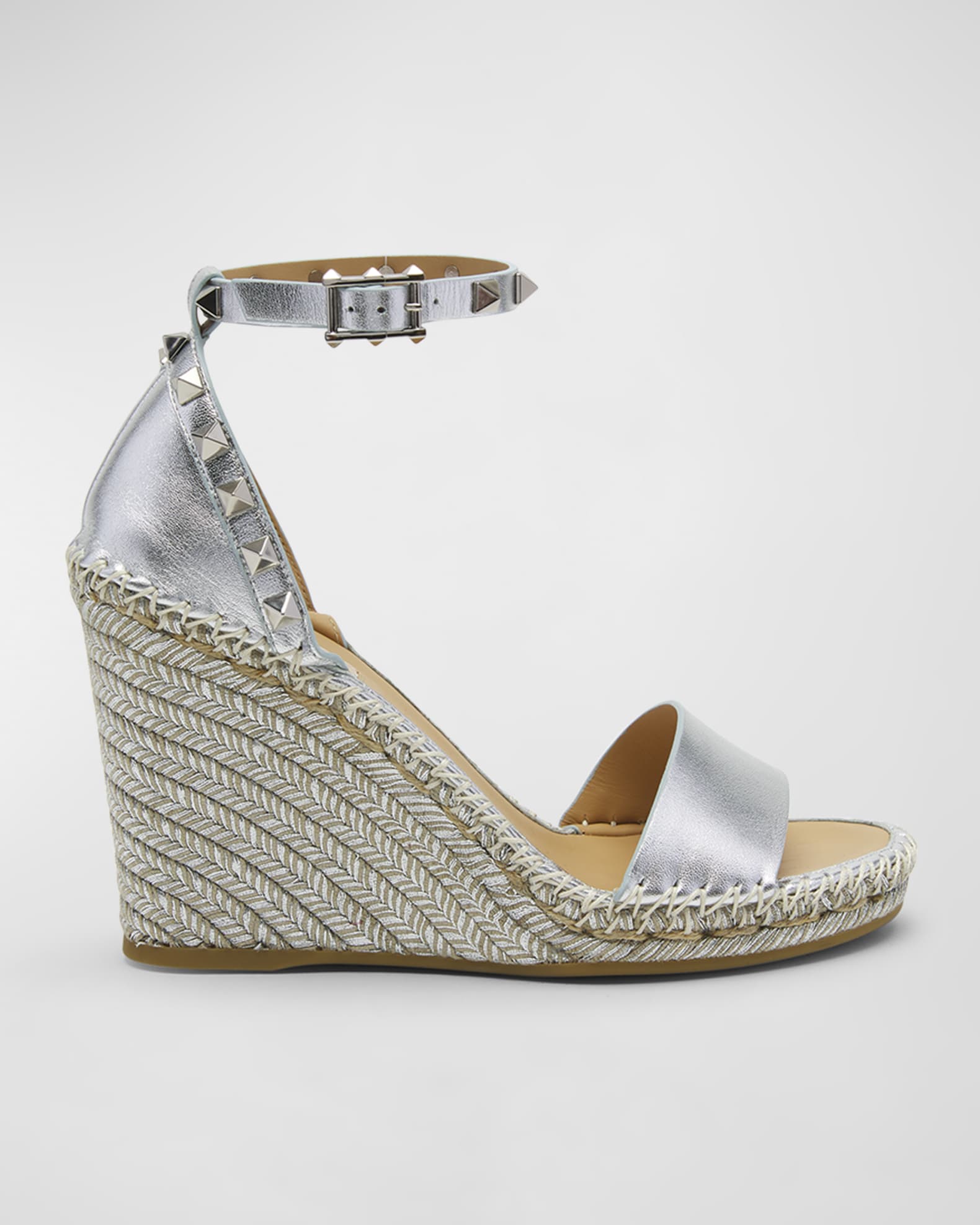 Silver espadrille wedge sandals shop