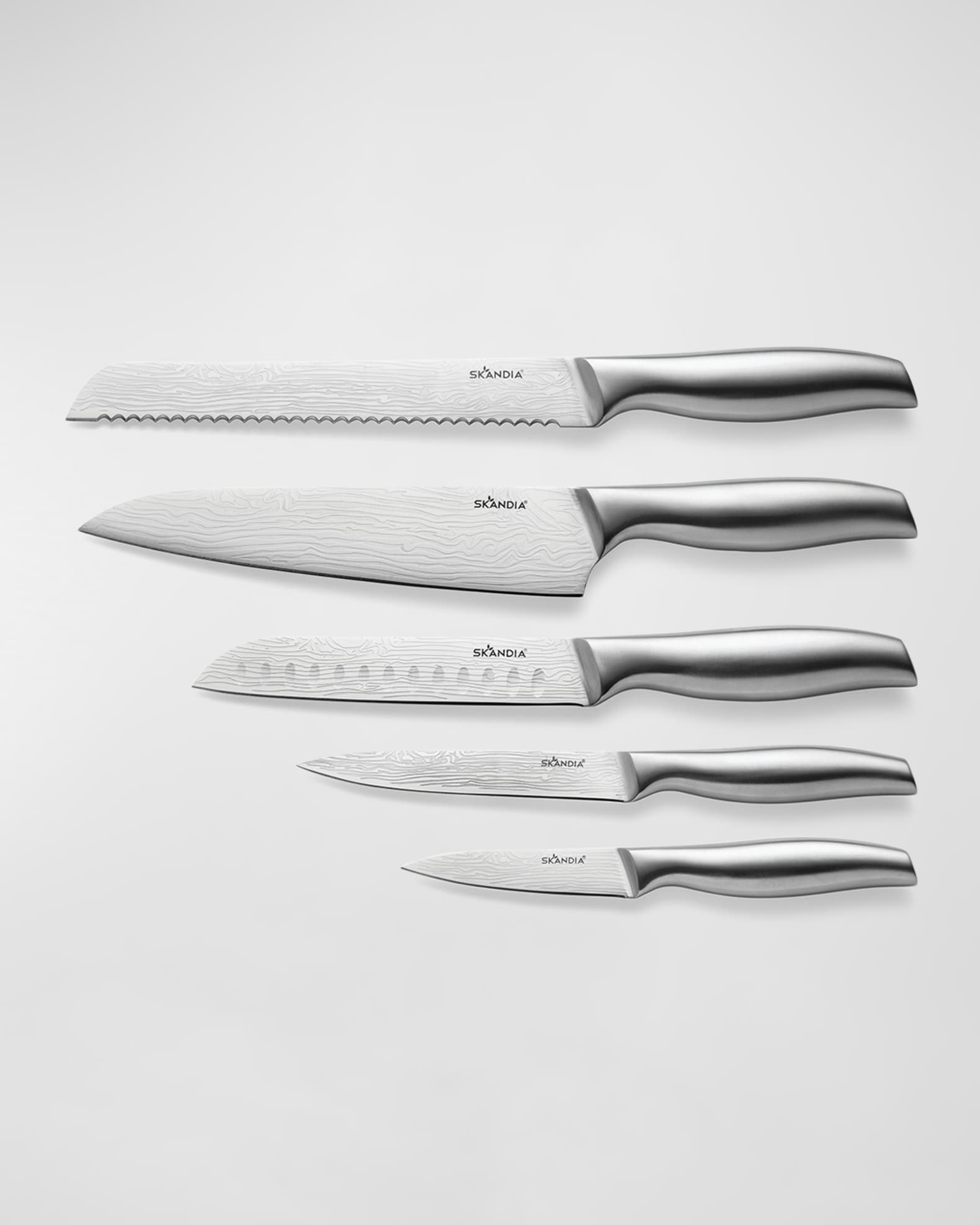 Hampton Skandia Reflections 6Piece Glass Block Knife Set Neiman Marcus