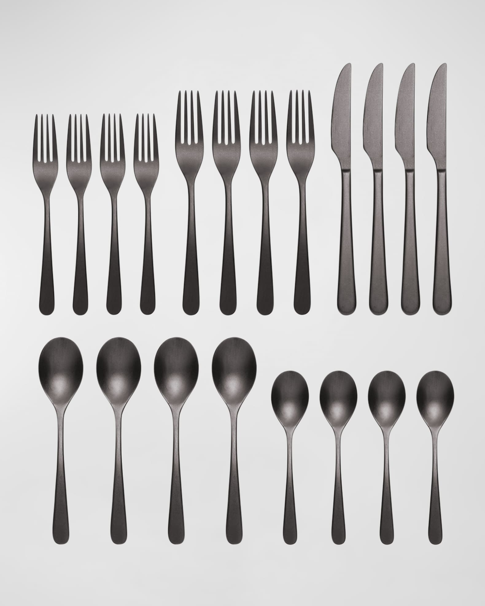 Eloquence Black Satin 20-Piece Flatware Set