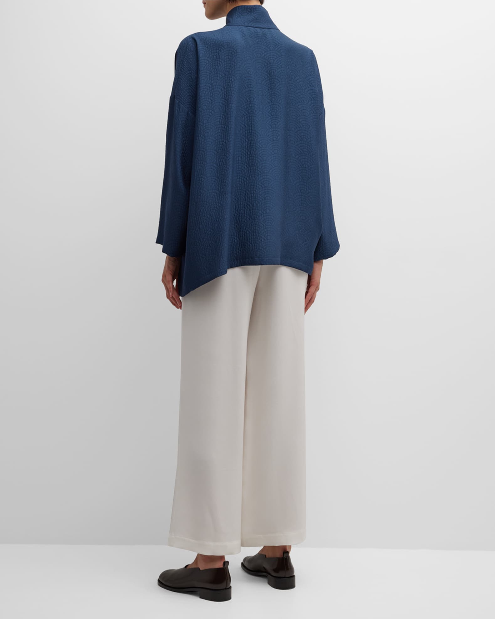 Eskandar Wide A-Line Shirt with Mandarin Collar (Mid-Plus) | Neiman Marcus