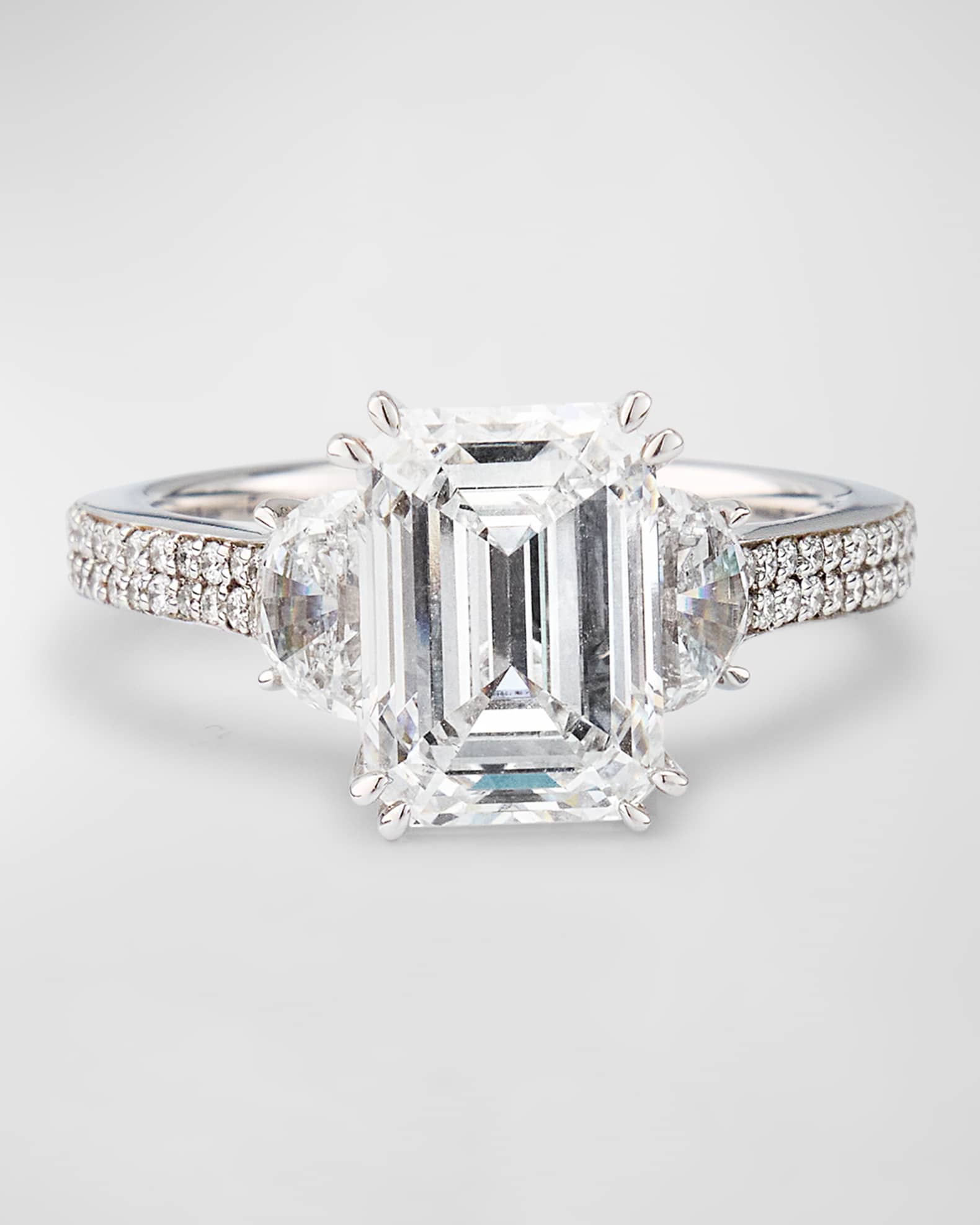 Lab Grown Diamond 18K White Gold Mixed Cut Ring, 5.0tcw, Size 6 0