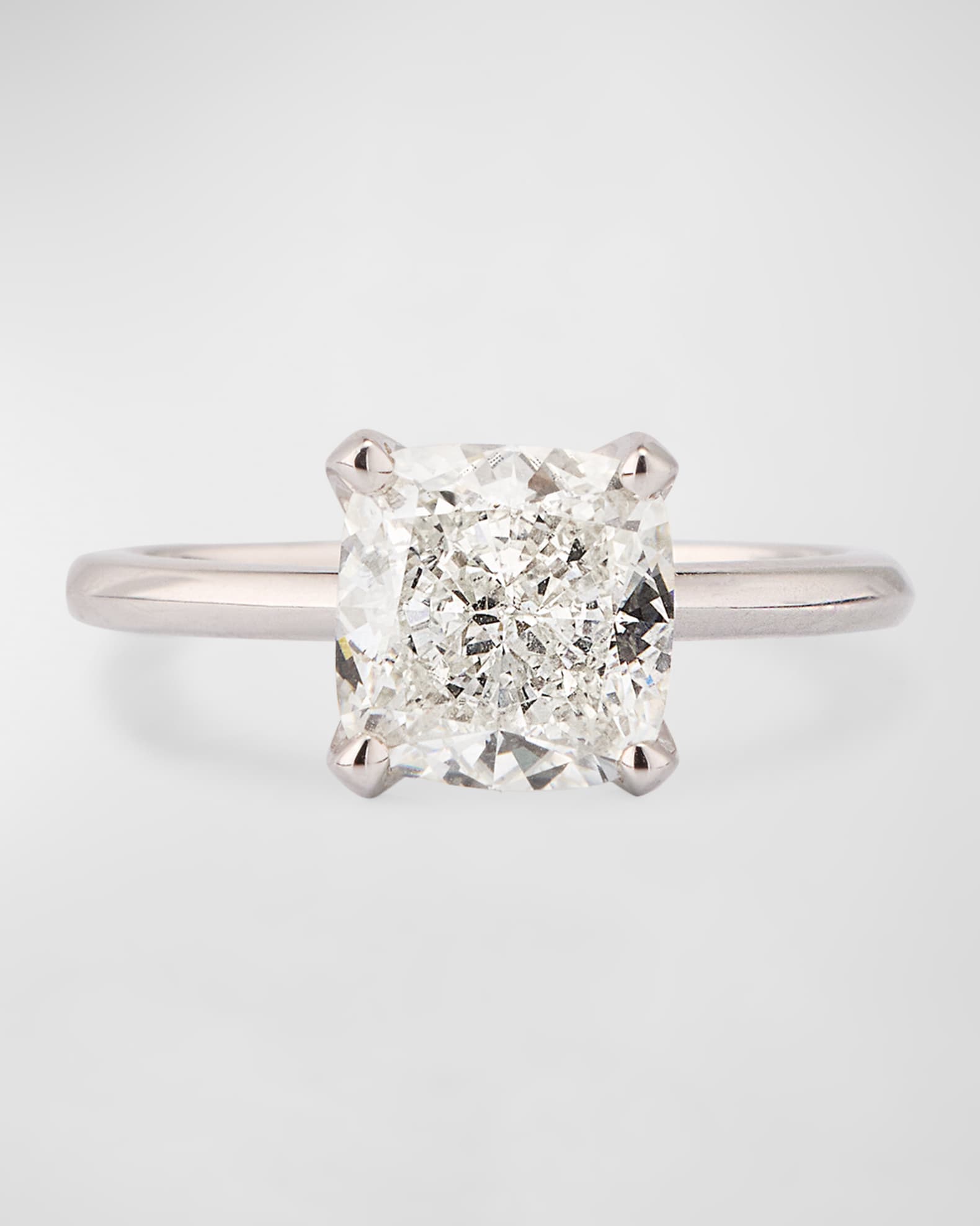 Lab Grown Diamond Platinum Cushion Ring, 3.10tcw, Size 6 0