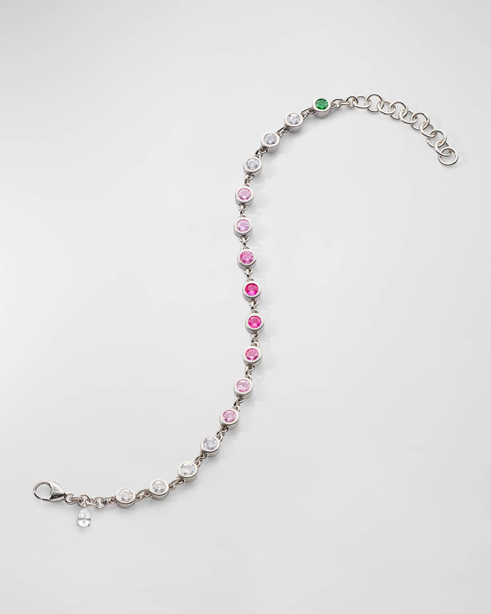 Sterling Silver Ombre Sapphire Tennis Bracelet 0