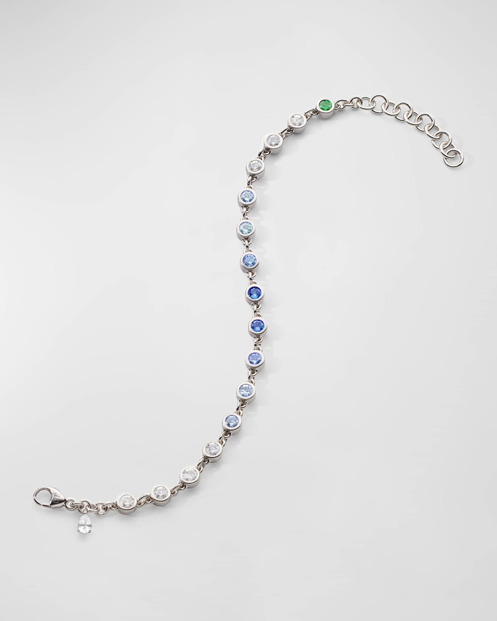 Sterling Silver Ombre Sapphire Tennis Bracelet 0