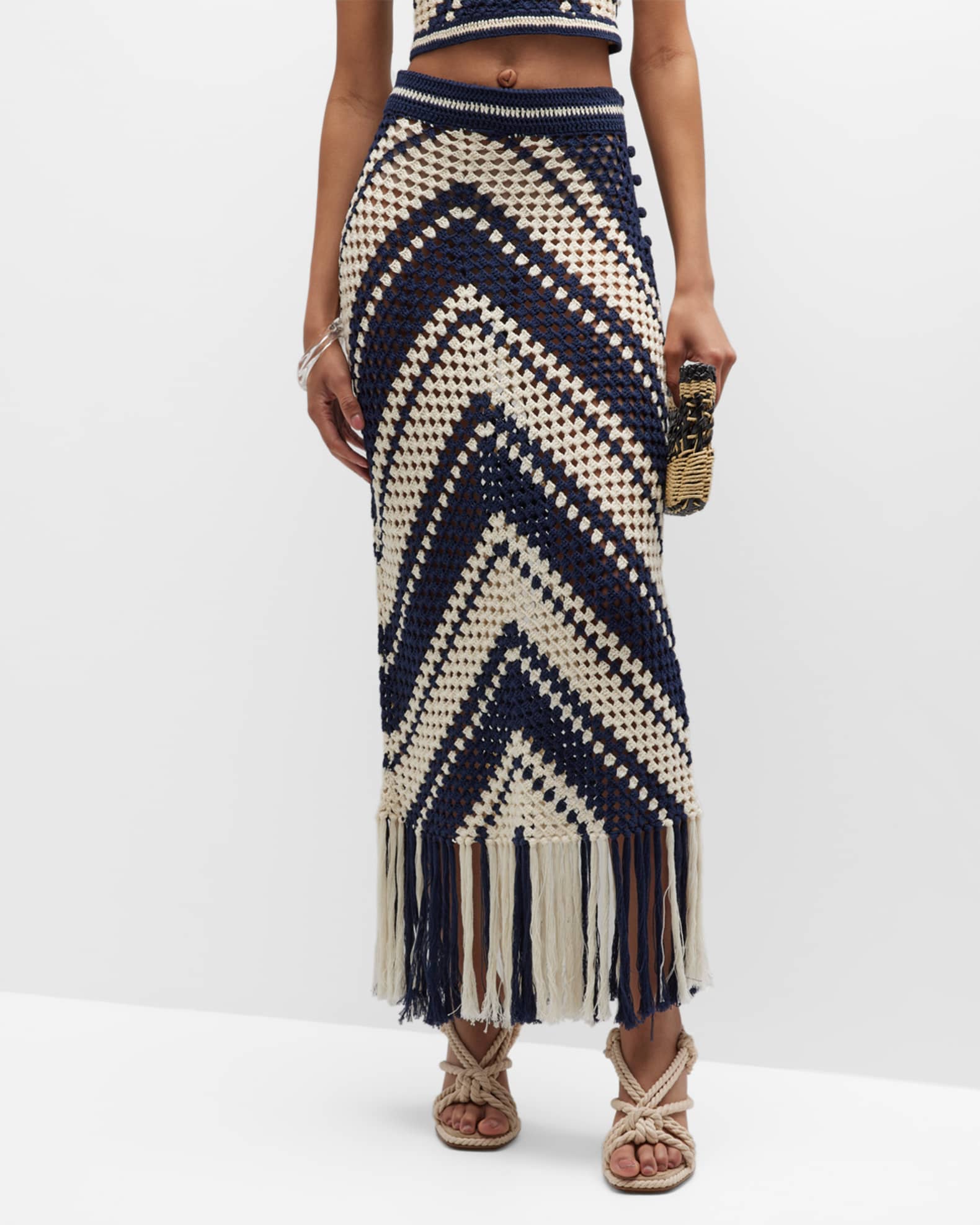 Chintz Crochet Fringed Skirt 0
