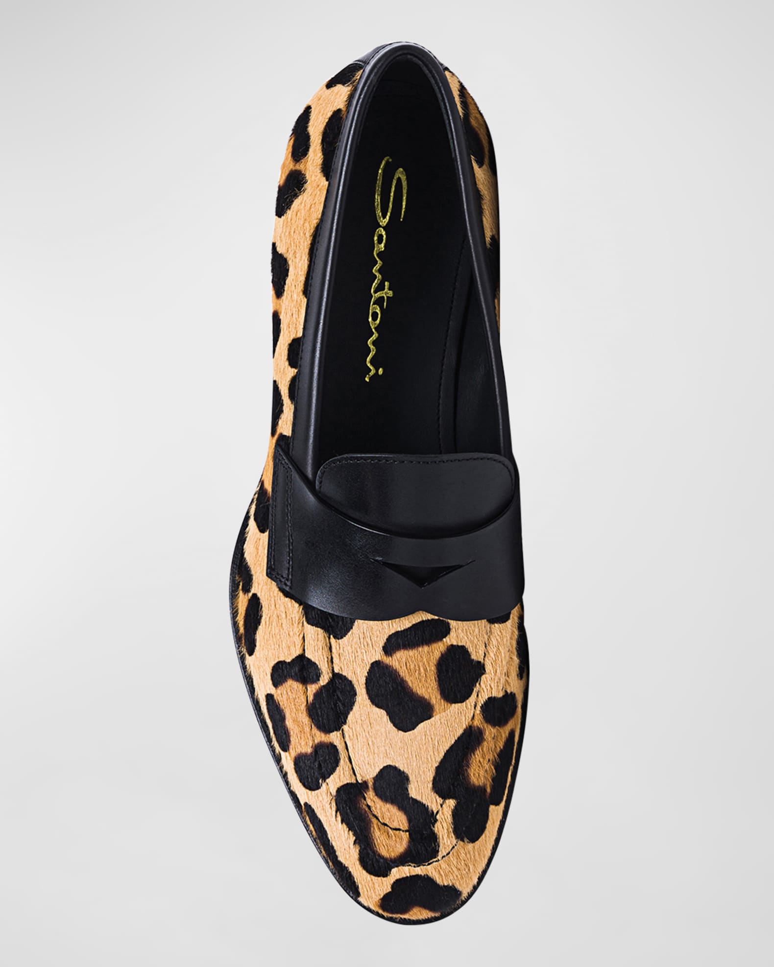 Facile Leather Leopard Penny Loafers