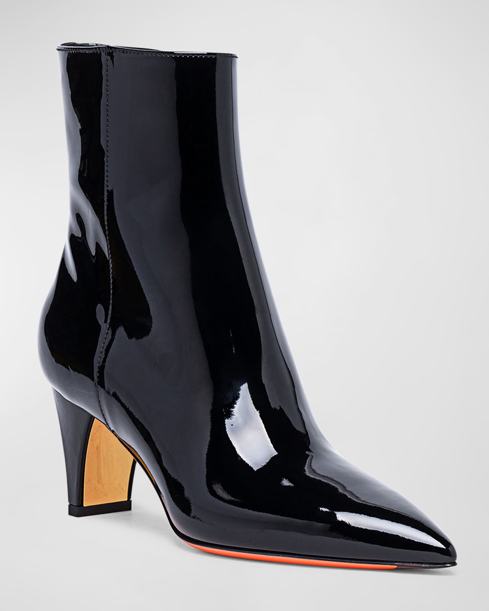 Delfica Patent Leather Booties