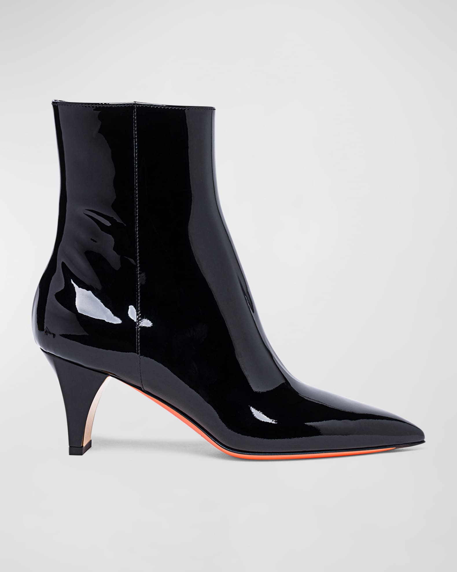 Pointed toe patent leather booties shop