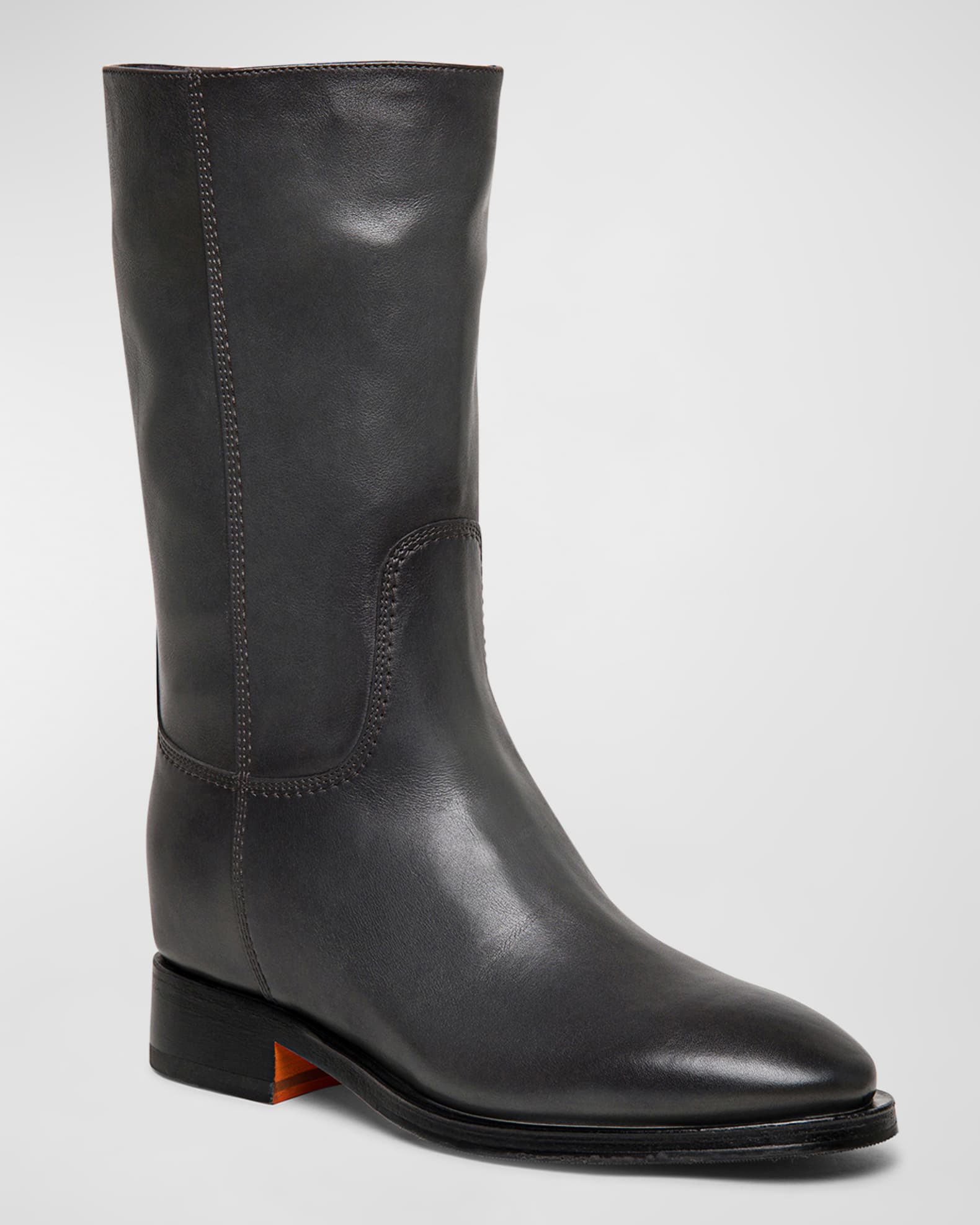 Fleeces Leather Mid Boots 1