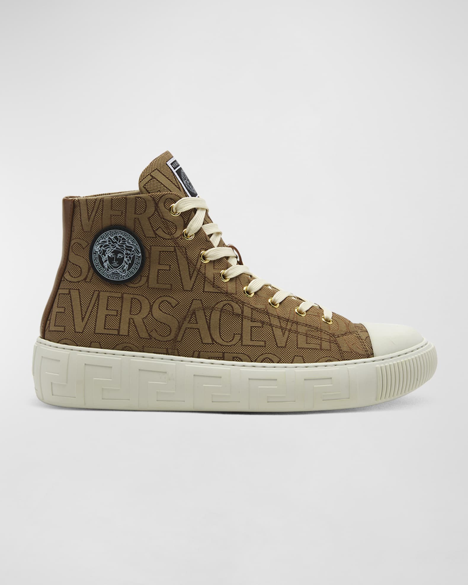 Versace Men's Versace Allover Greca HighTop Canvas Sneakers Neiman