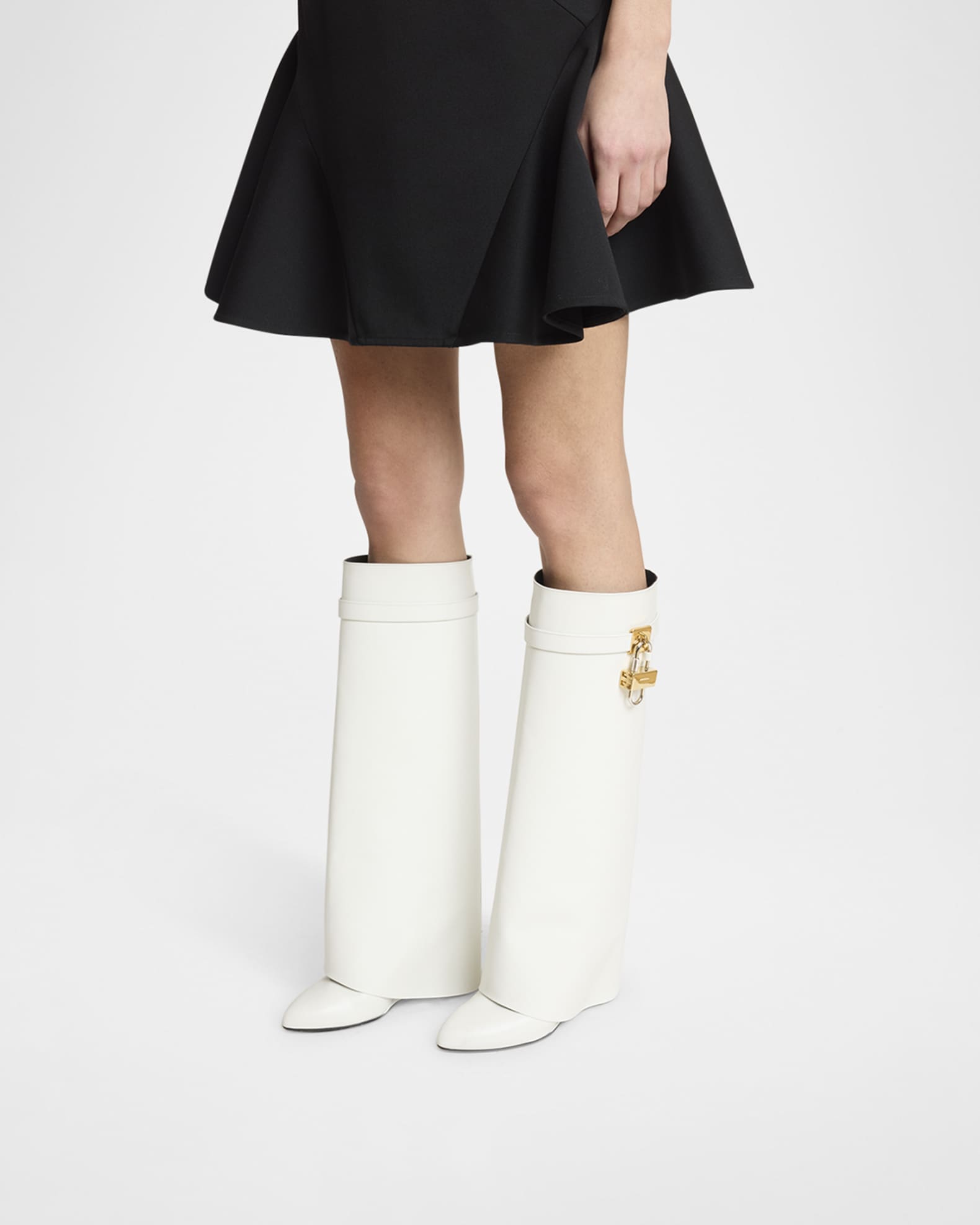 Givenchy Shark Lock Leather Boots | Neiman Marcus