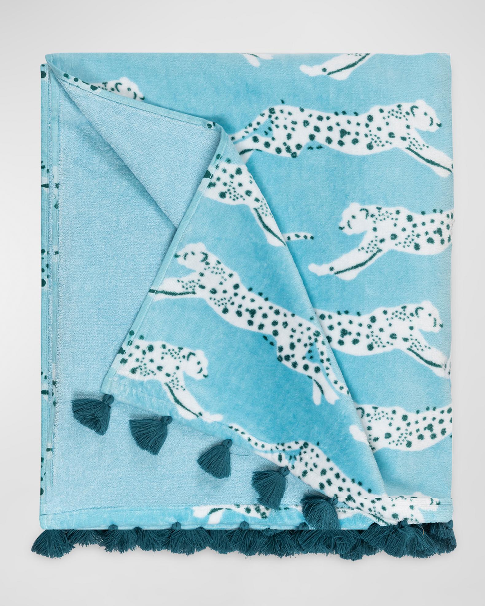 Matouk Schumacher Leaping Leopard Beach Towel | Neiman Marcus