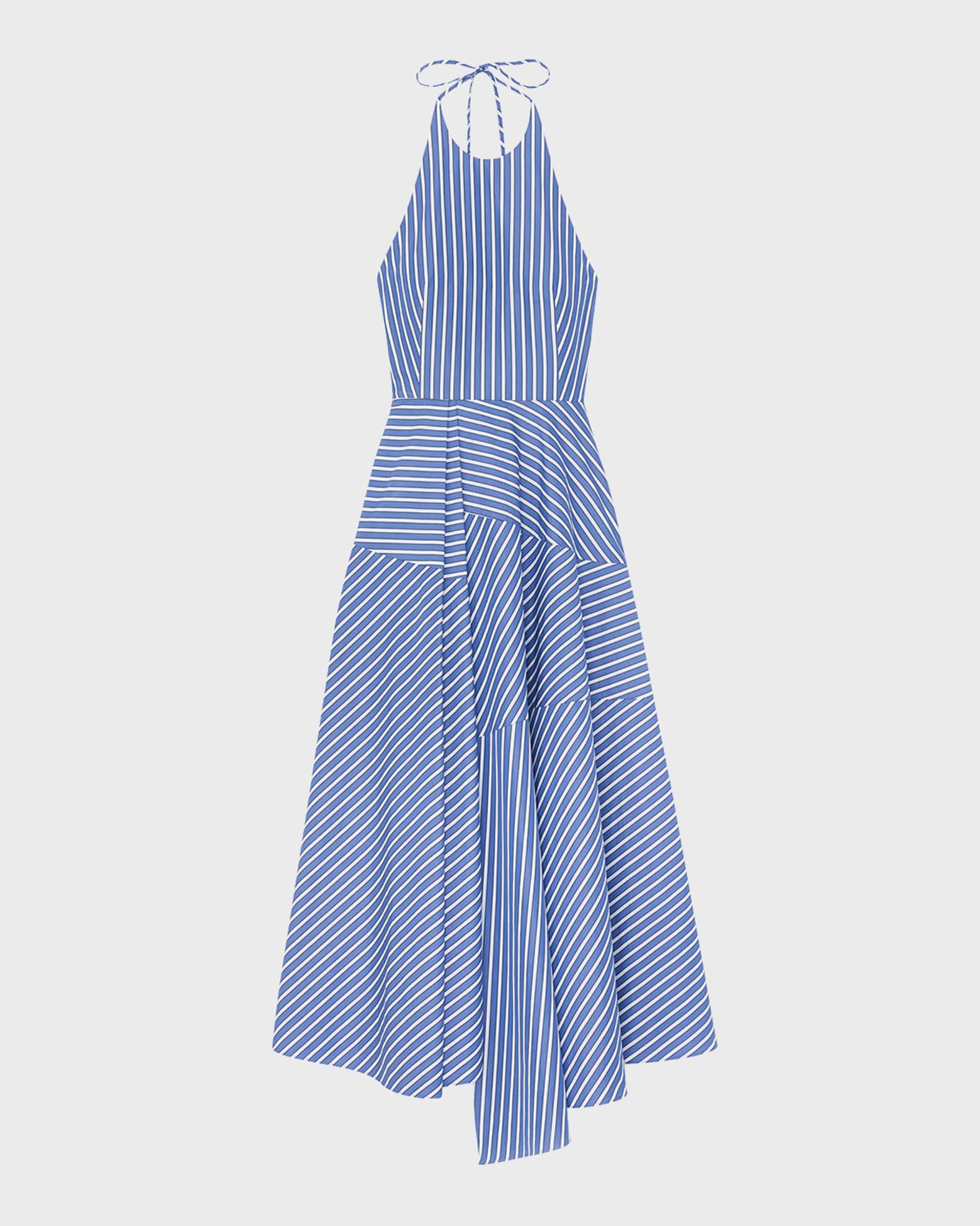 Margot Strappy Halter Neck Ruffle Trim Asymmetric Hem Pleated Maxi Dress main image 1