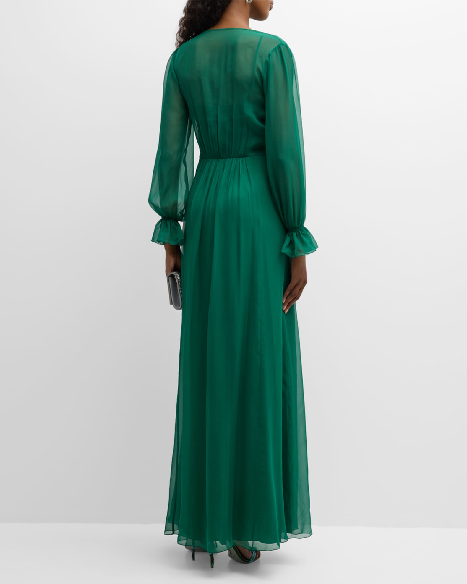Surplice sale chiffon gown