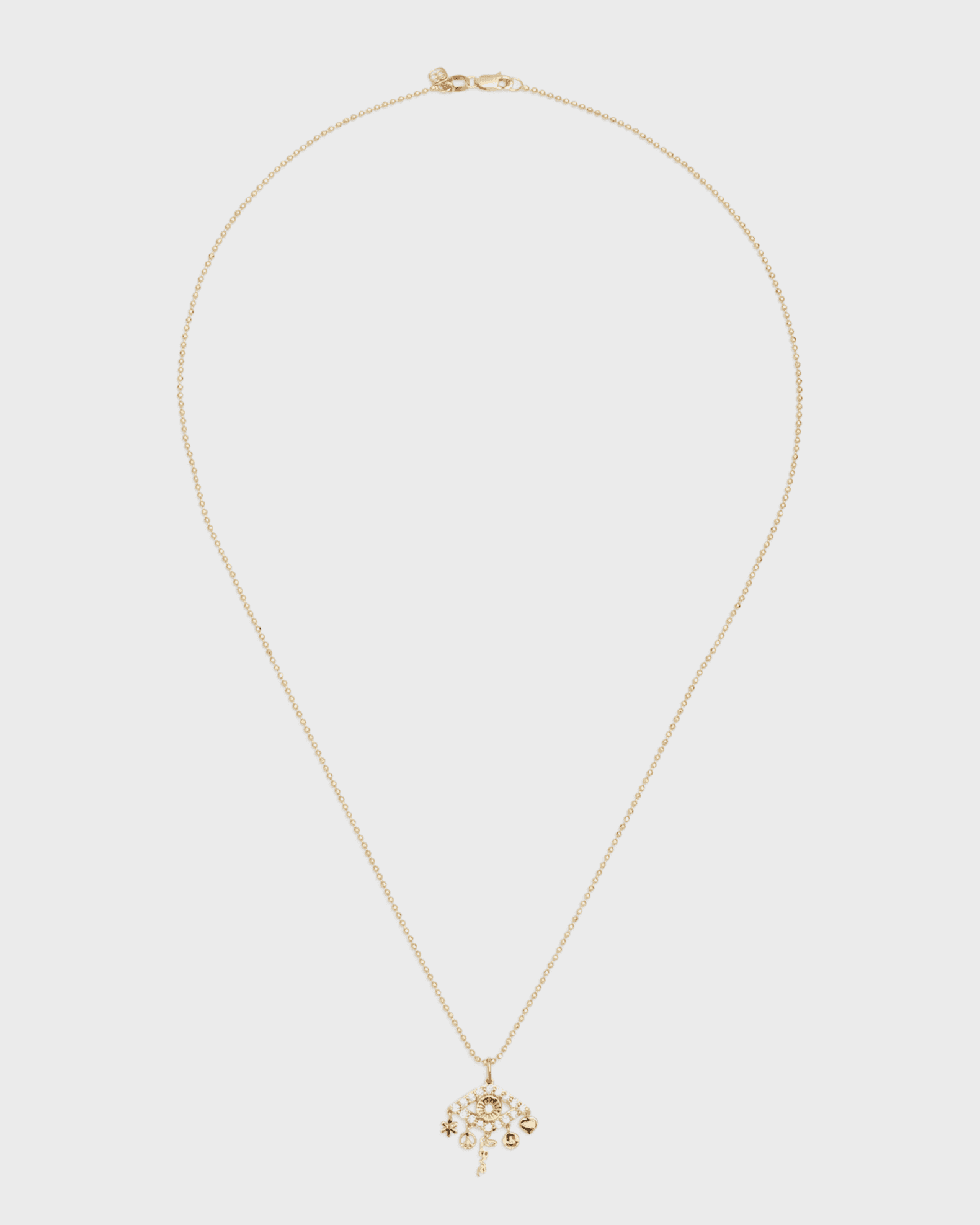 Diamond Pave Evil Eye Charm Necklace 0