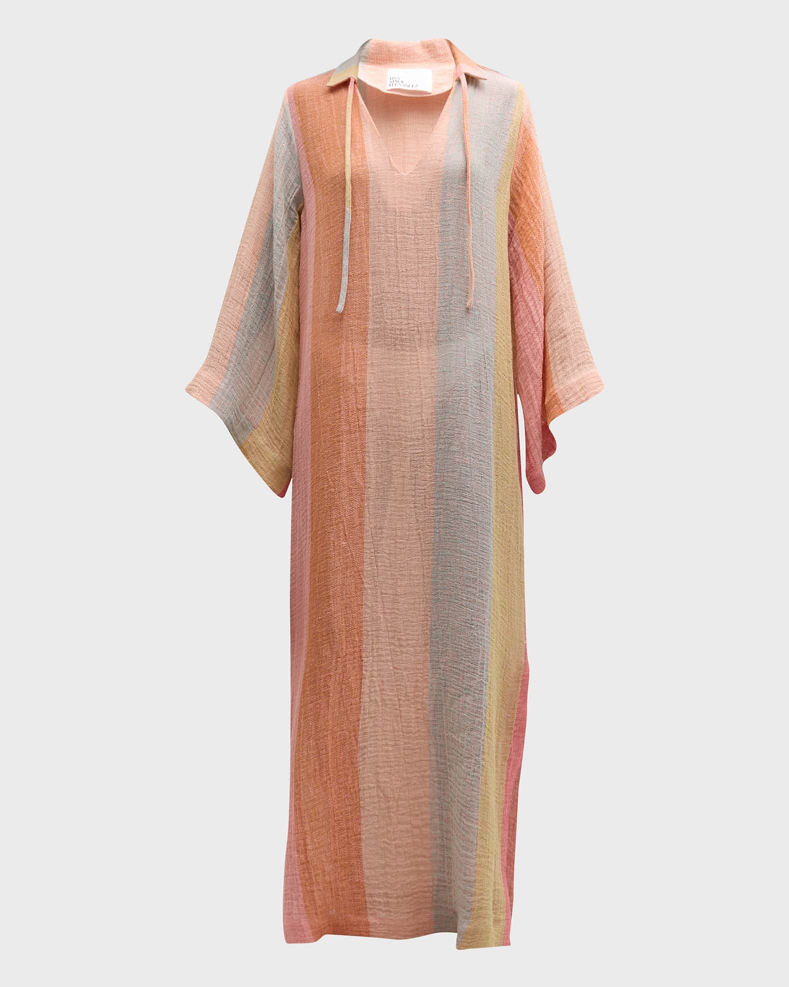 Lisa Marie Fernandez Striped Gauze Tunic Caftan Neiman Marcus