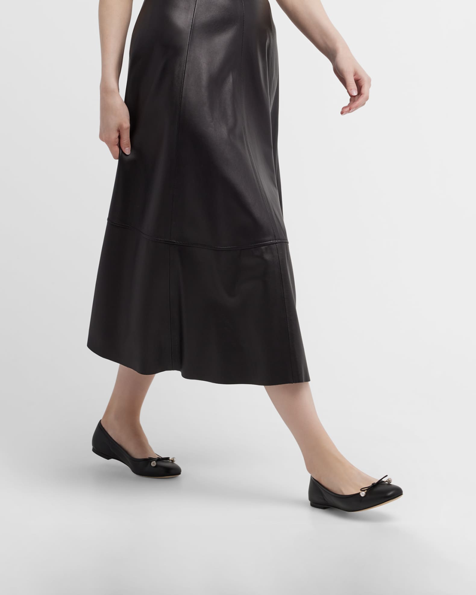 Elme Leather Bow Ballerina Flats 1