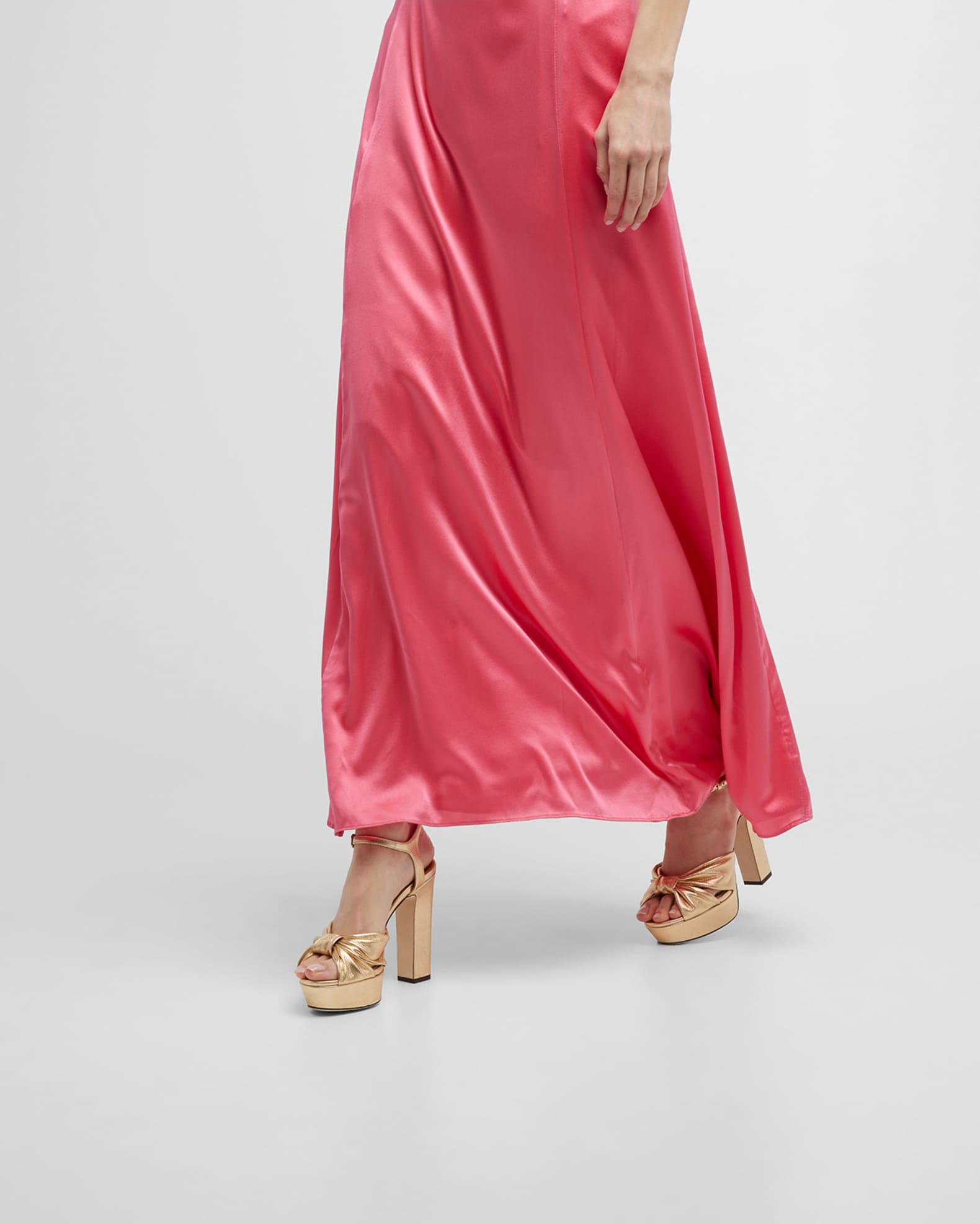 Heloise Metallic Ankle-Strap Platform Sandals 1